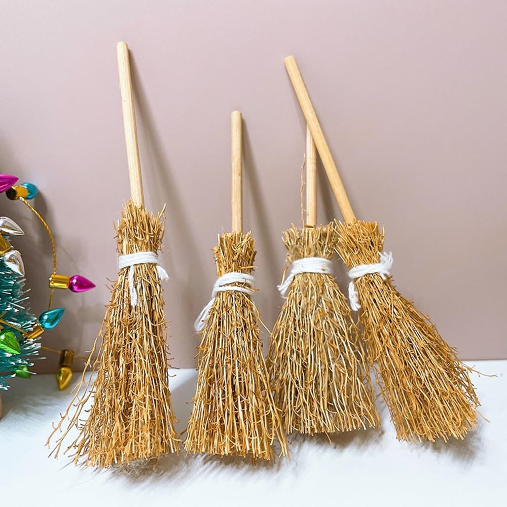 Afoxsos Mini Witch Hat and Broom Set for Halloween Party Decorations ...