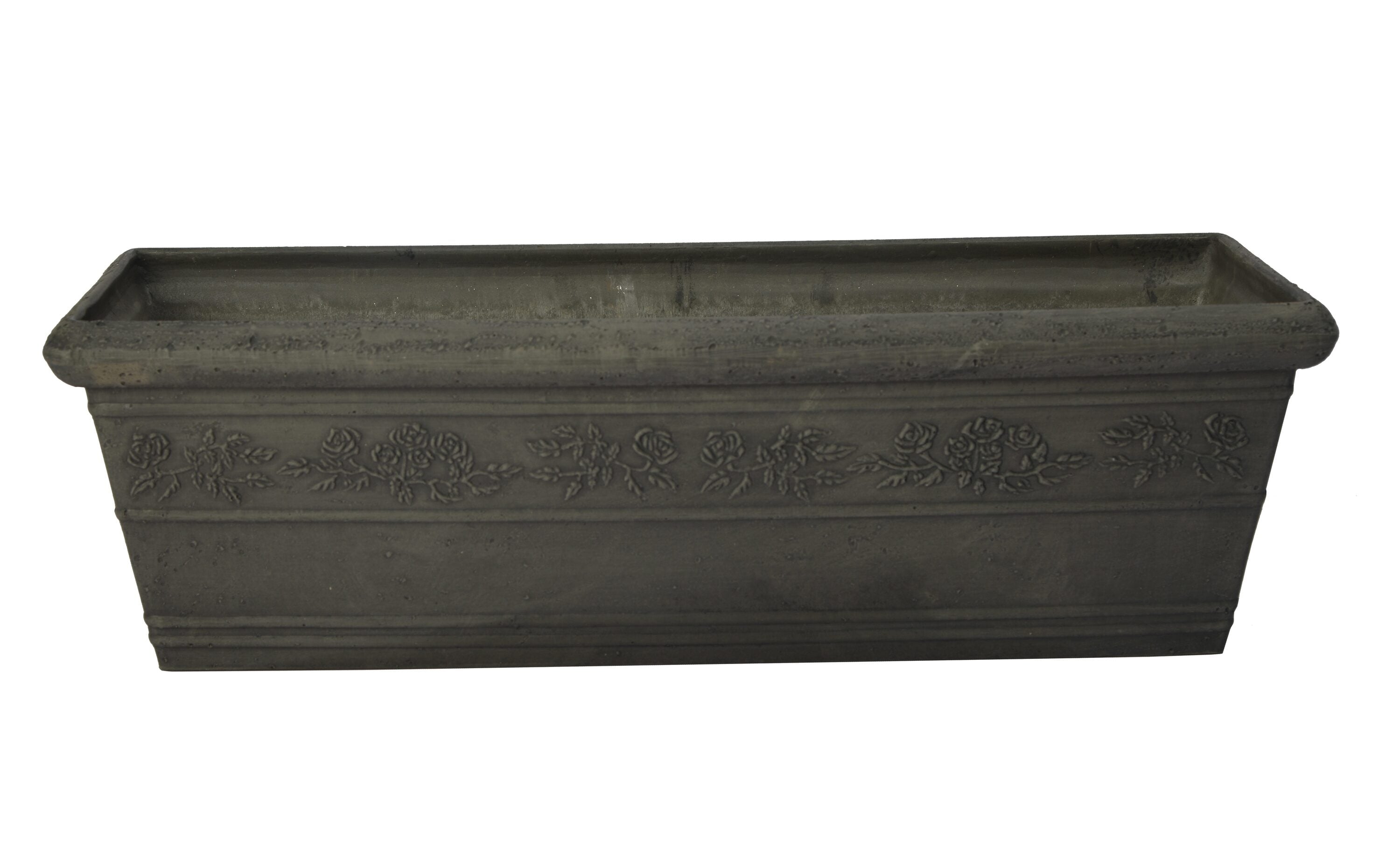 Greenship UK57C-2 2 -Pack Rectangle 8.7-in W Medium Gray Resin Indoor/Outdoor Planter