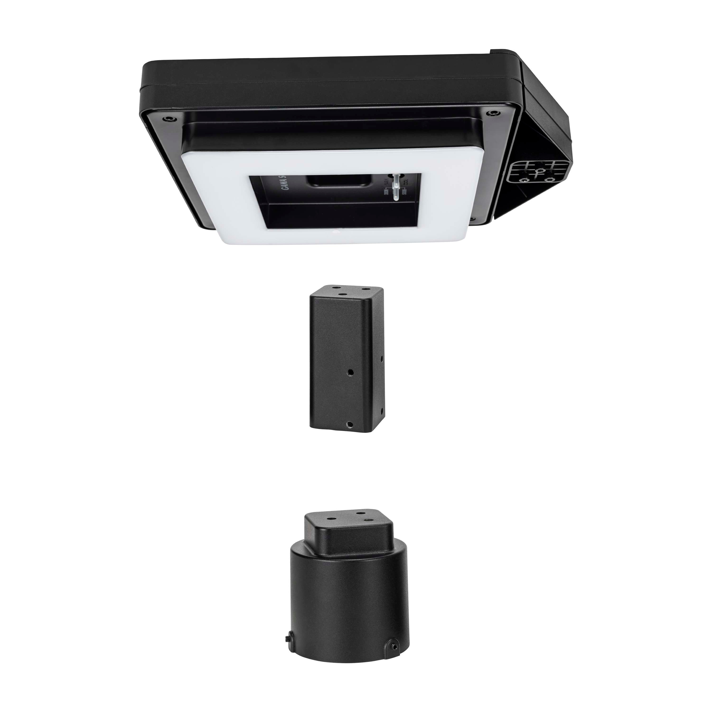 Black Aluminum Modern LED Solar Lamp Post Light