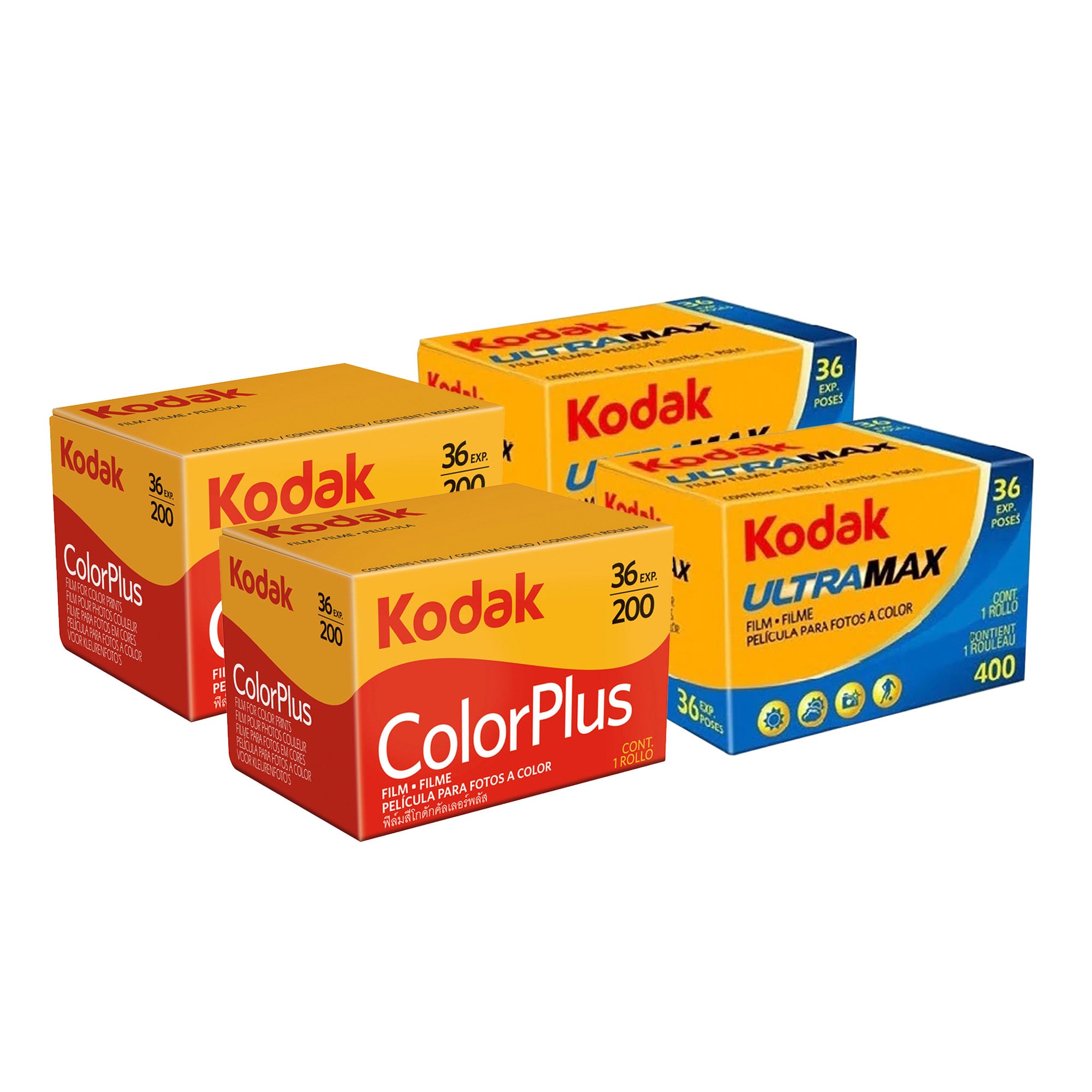 Kodak 2x  ColorPlus 200 Color Negative Film 35mm Roll Film 36 Exposures 6031470 2x  Ultramax 400 35mm Film 36 Exposures