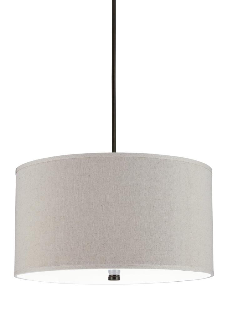 Generation Lighting 65262EN3-710 Dayna Shade Pendants 4 -Light Burnt Sienna Modern/contemporary White glass Drum Large Outdoor Hanging Pendant light