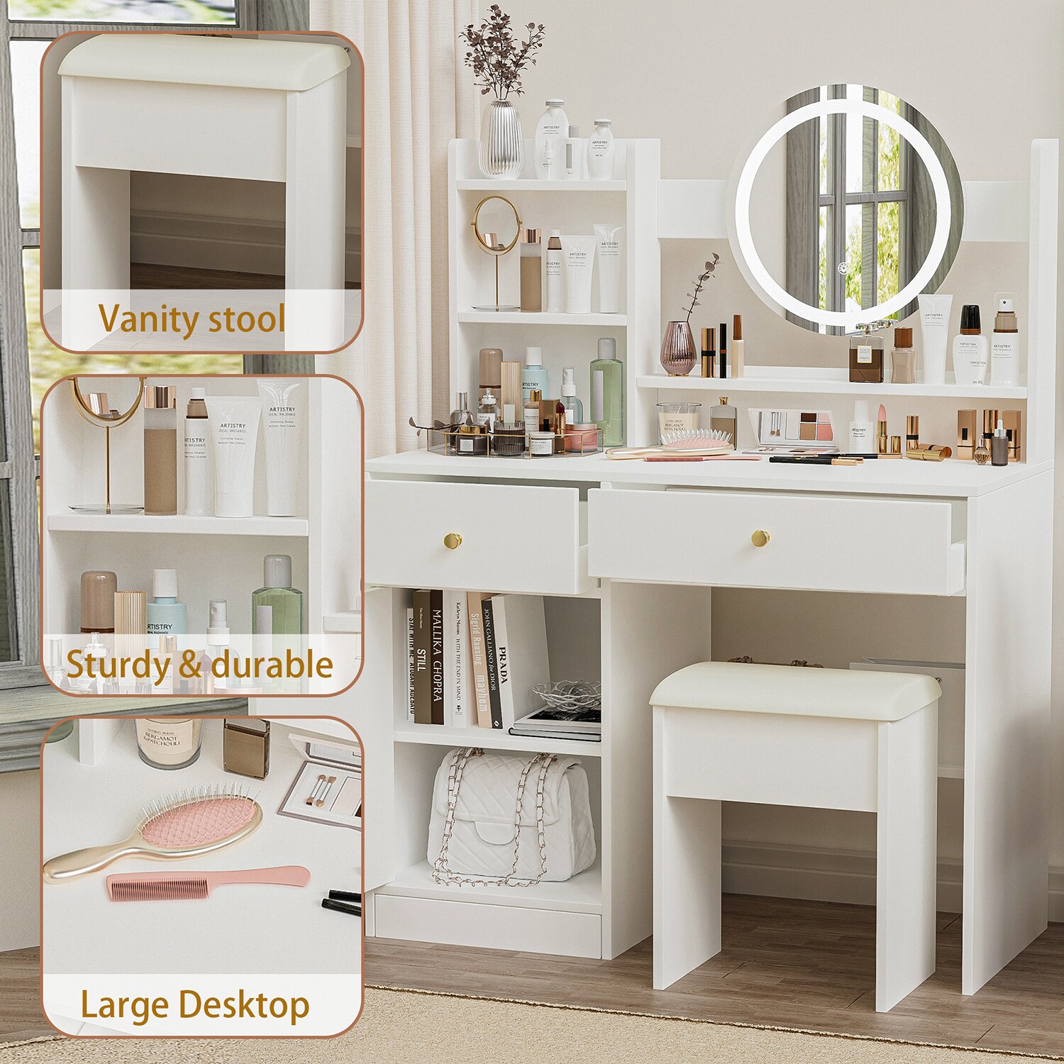 GZMR GZ-MD-2-BKGR Bedroom-Vanities - View #5