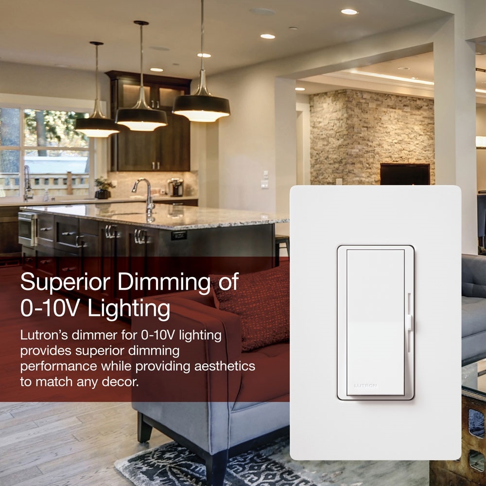 Dimmer Switch, 0-10V DC Low Voltage Single-Pole or 3-Way Dimmable  LED/CFL/Incandescent/Halogen, Wall Plate