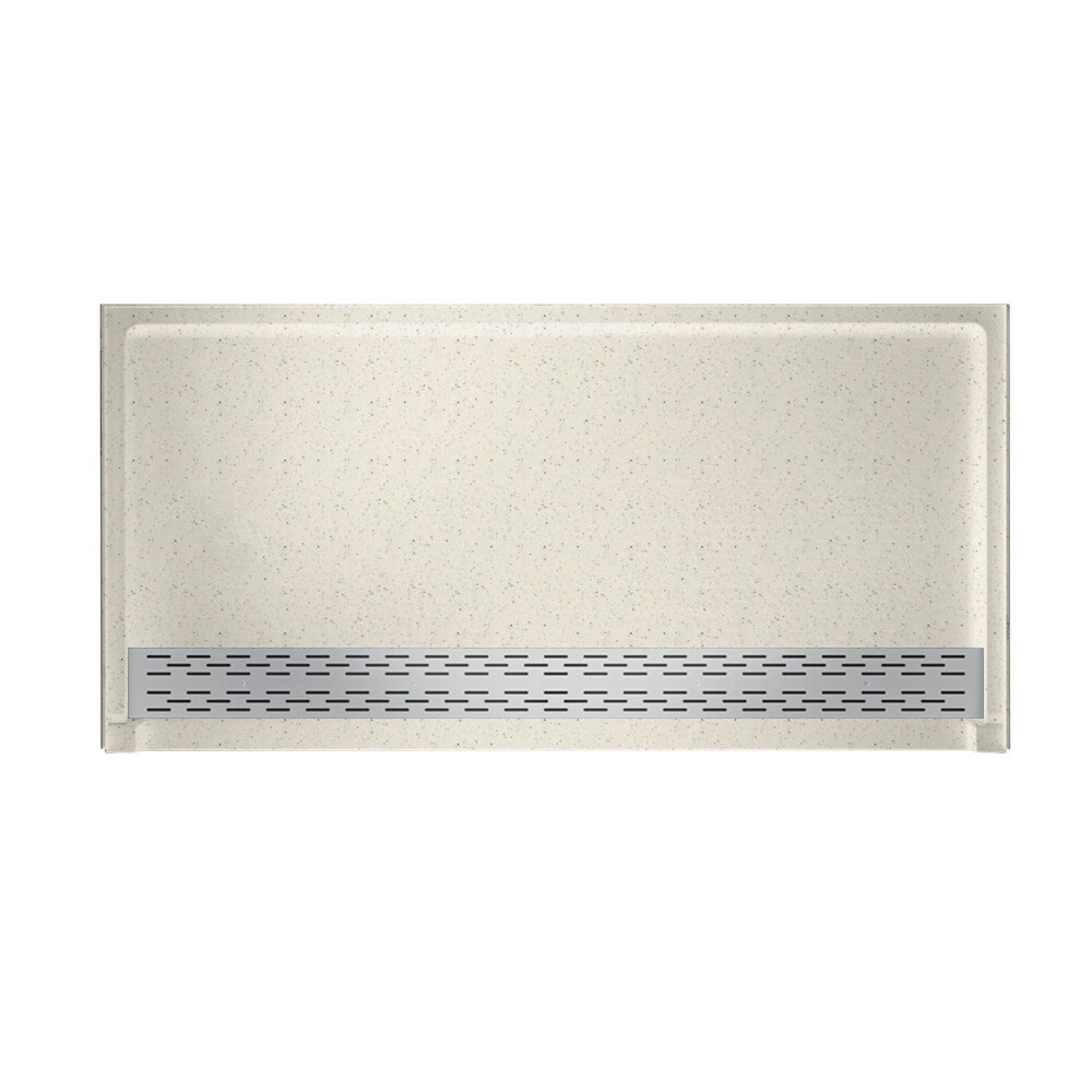SWAN SBF-3464-058 64.25-in W x 34.13-in L x 5.33-in H Tahiti Matrix Rectangle Shower Pan Base (Front Drain)