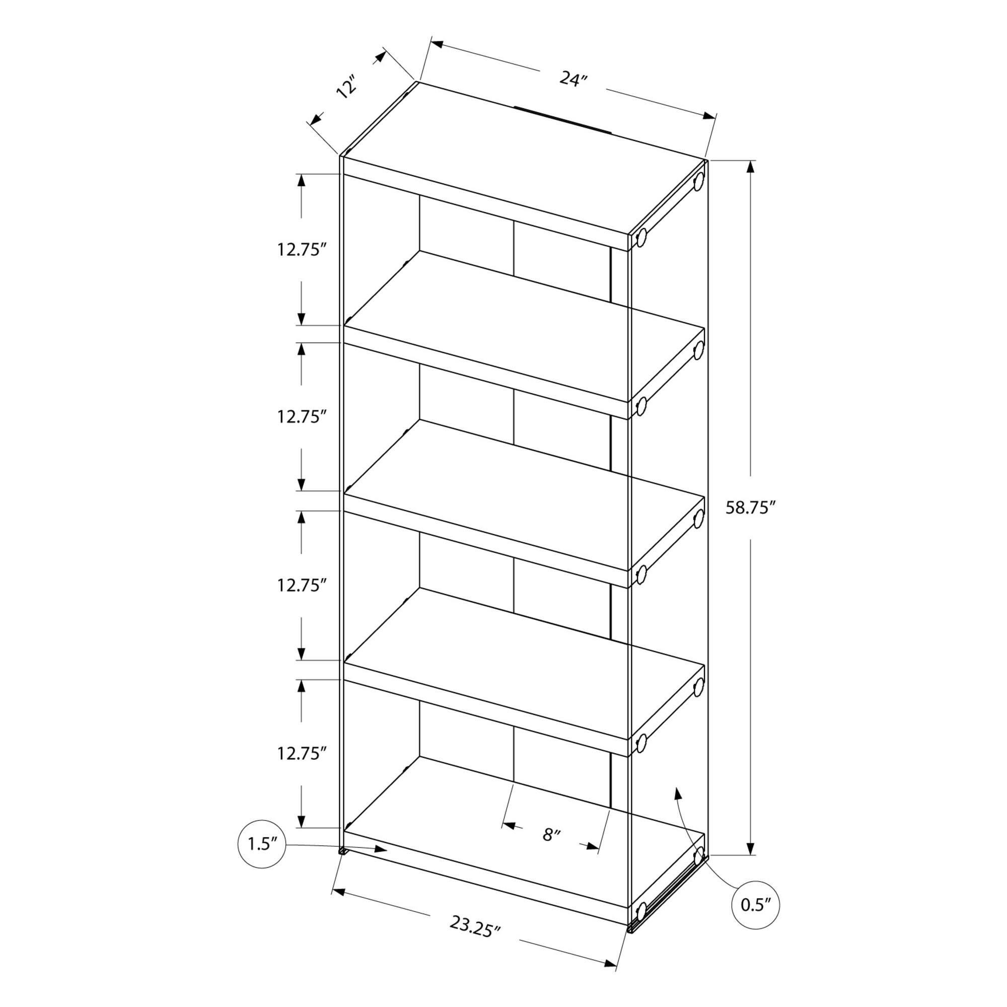 Monarch Specialties I 3289 bookcases - View #5