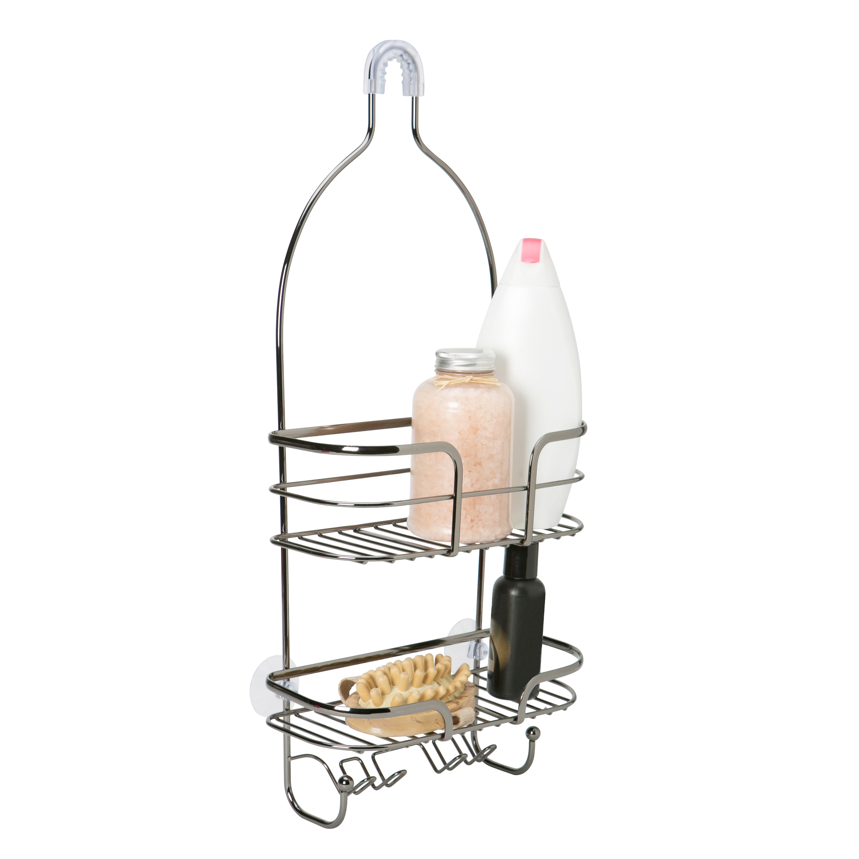 Bath Bliss Onyx Steel 2-Shelf Hanging Shower Caddy 22.4-in x 10.25-in x ...