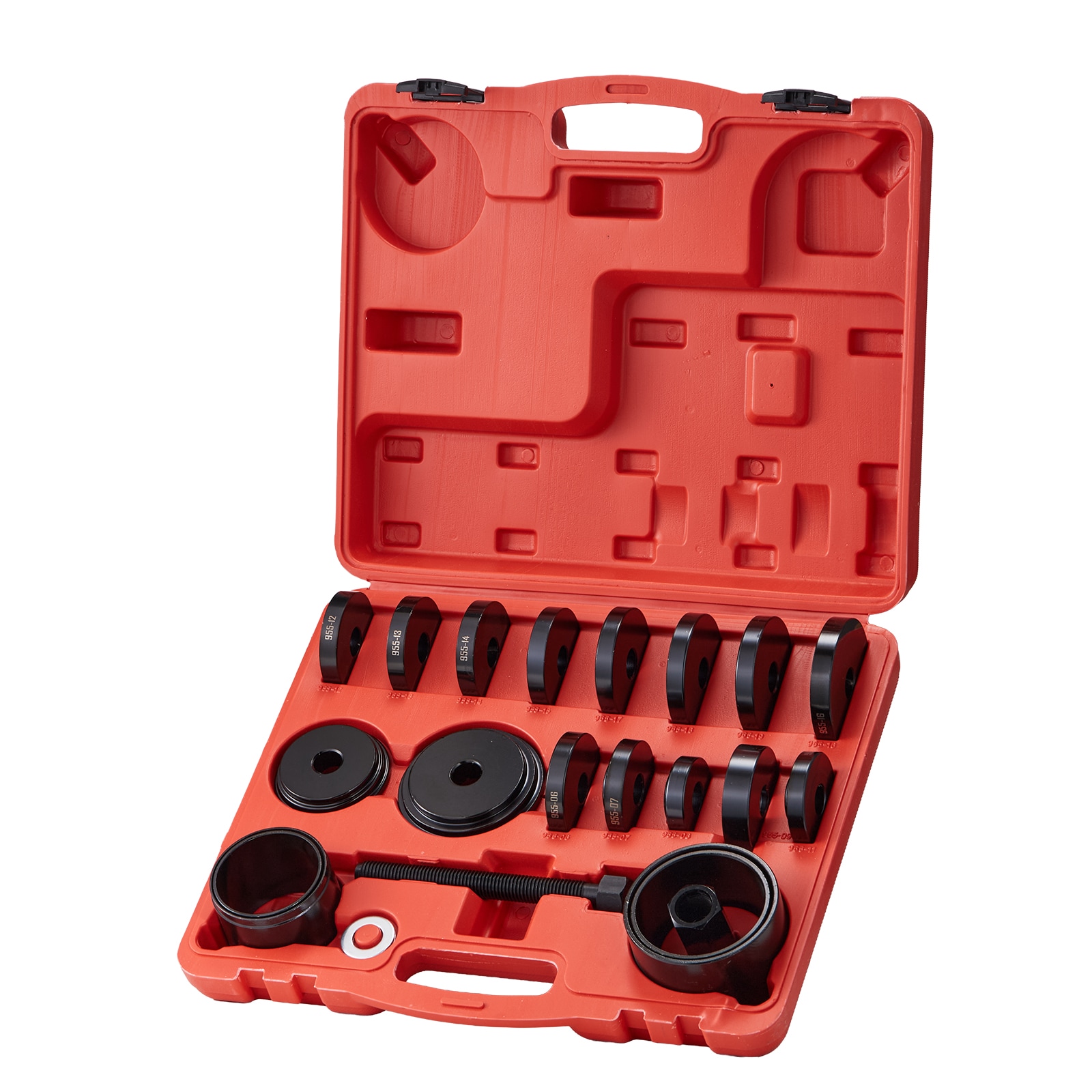 Wooakway Wheel Bearing Press Kit 23 PCS FWD Bearing Puller Tools for Front Wheel Drive Bearing Removal and Installation Wheel Bearing Tool with Sliding Screw Bushings Sleeve Plates Storage Case Tool Sets with Case Tool Box for Auto Repair and Home Maintenance #FXLS0607-604E40