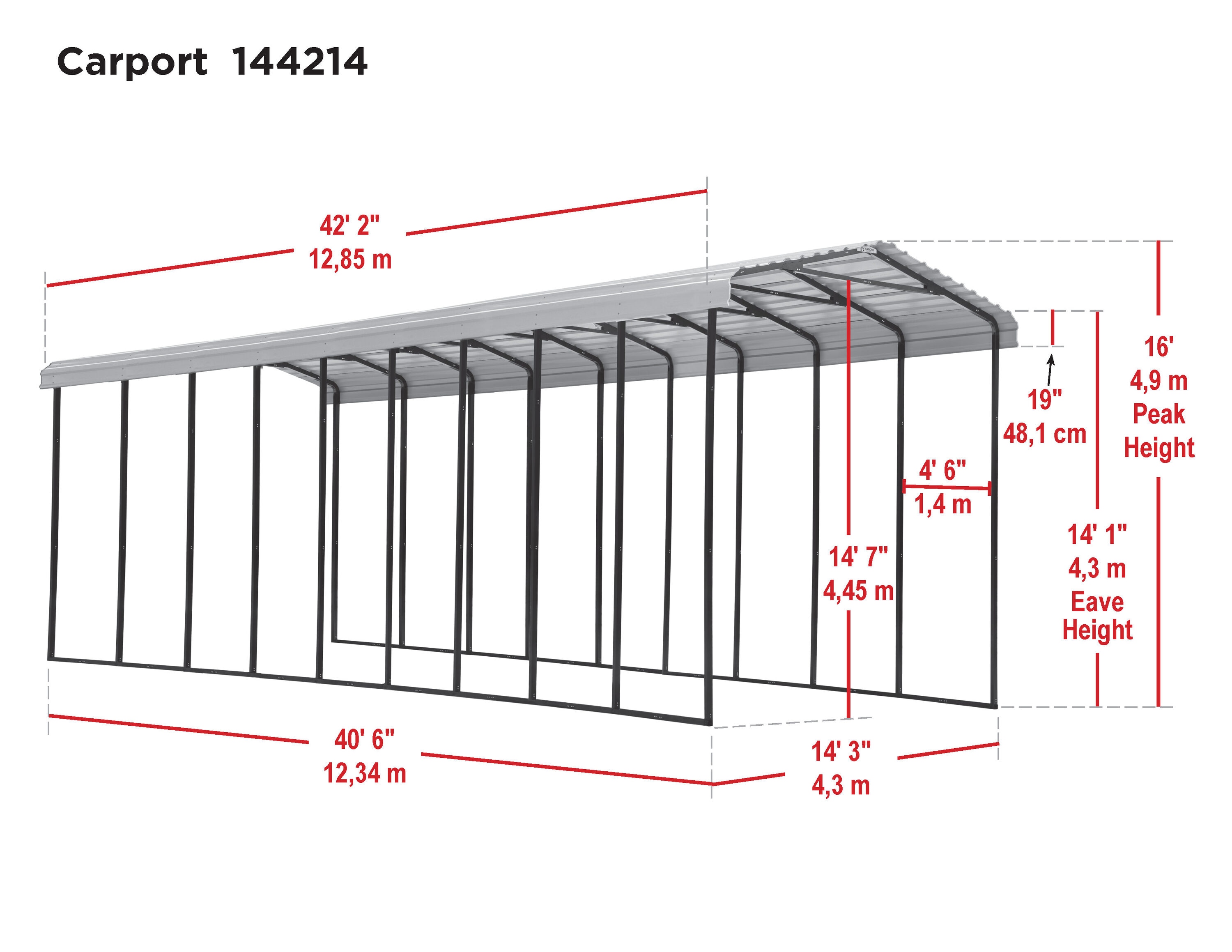 Arrow CPH144214 Carport-Covers - View #13
