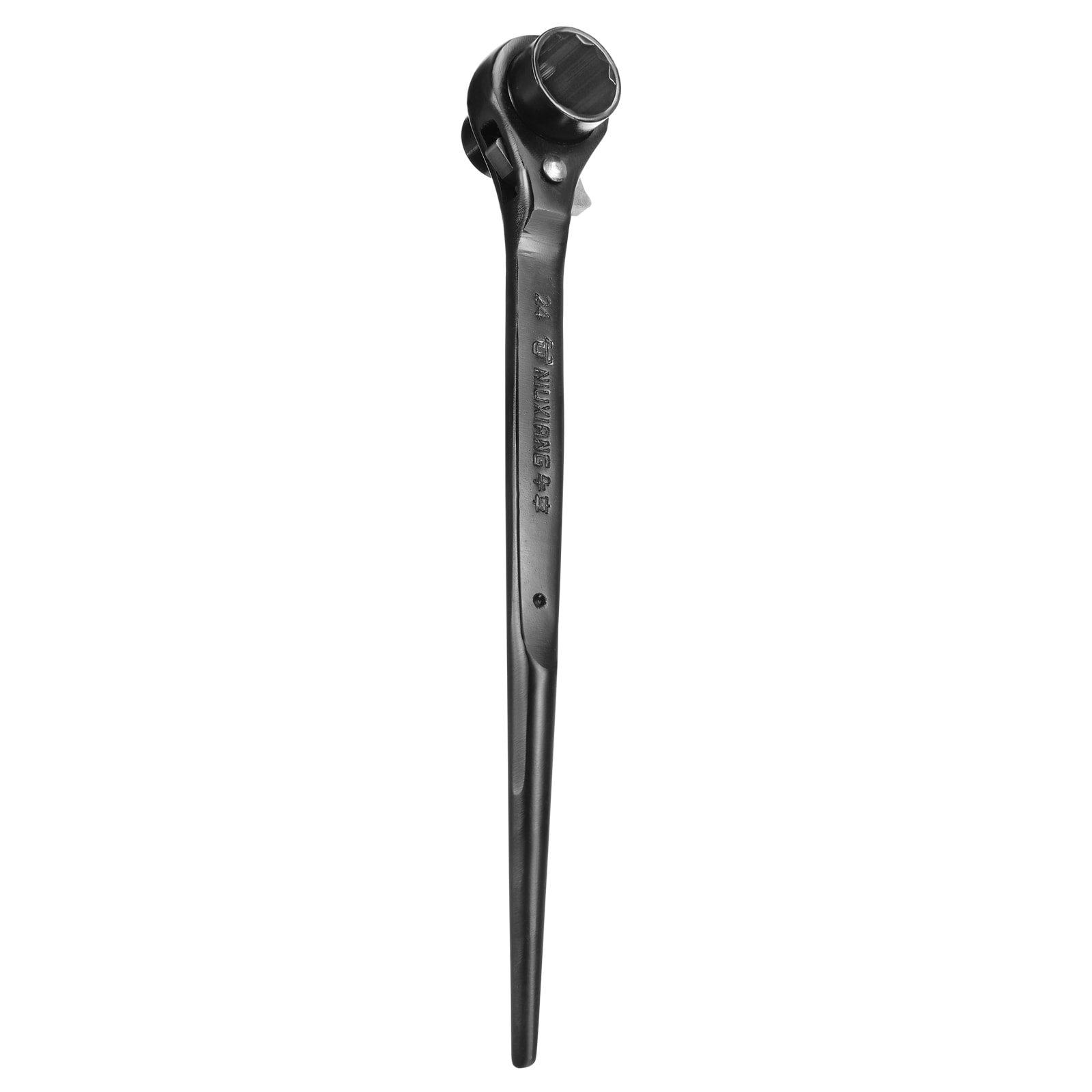 Harfington Scaffolding Podger Ratchet Wrench 22mm x 24mm CR-V 12 Point Double Ended Socket Ratcheting Podger Scaffold Spud Spanner Tool for Auto Repair Mechanical Maintenance Black #S26050902UX1590