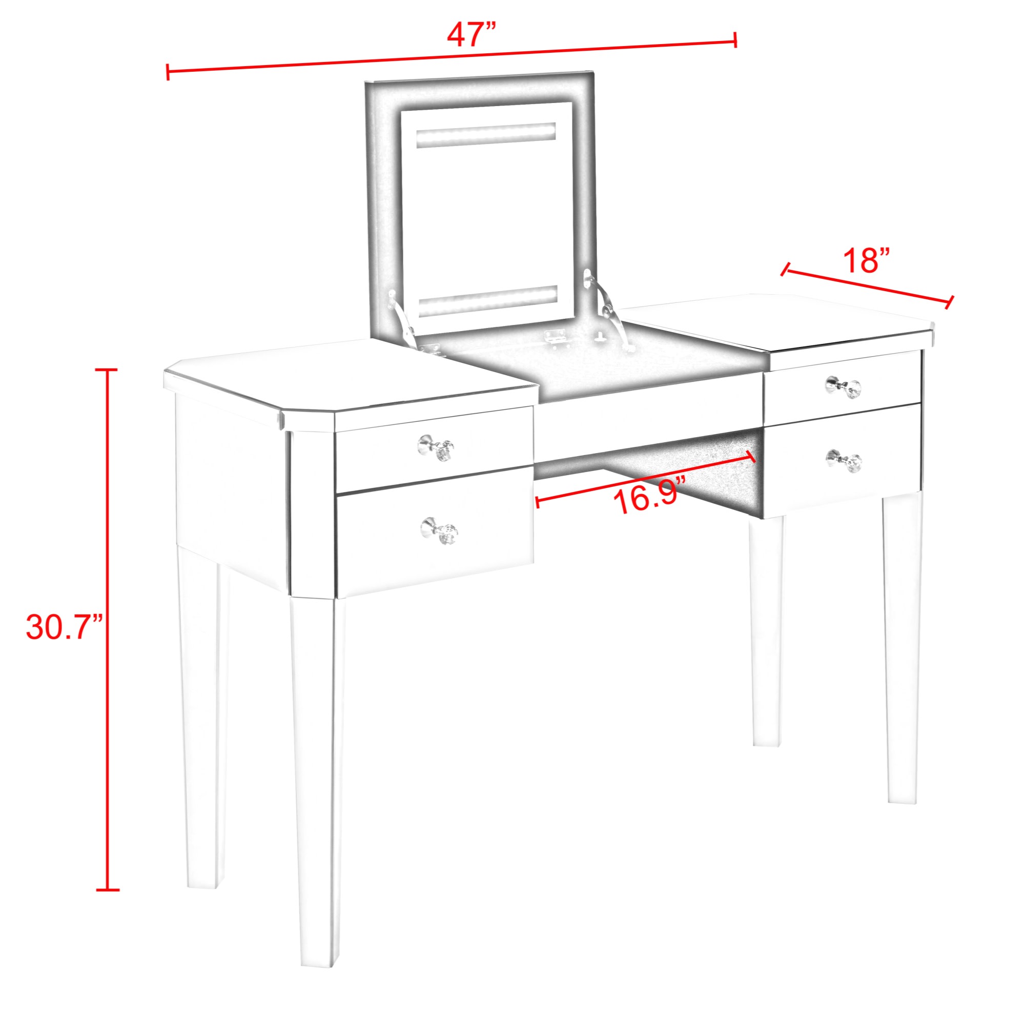 Inspired Home JF98-07NC-LS Bedroom-Vanities - View #8