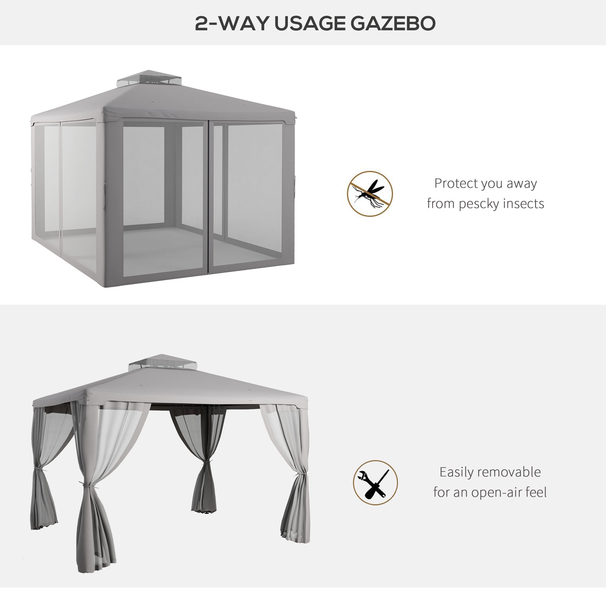 ToolCat BZ2-11-PW Wood-Resin-Gazebos - View #8