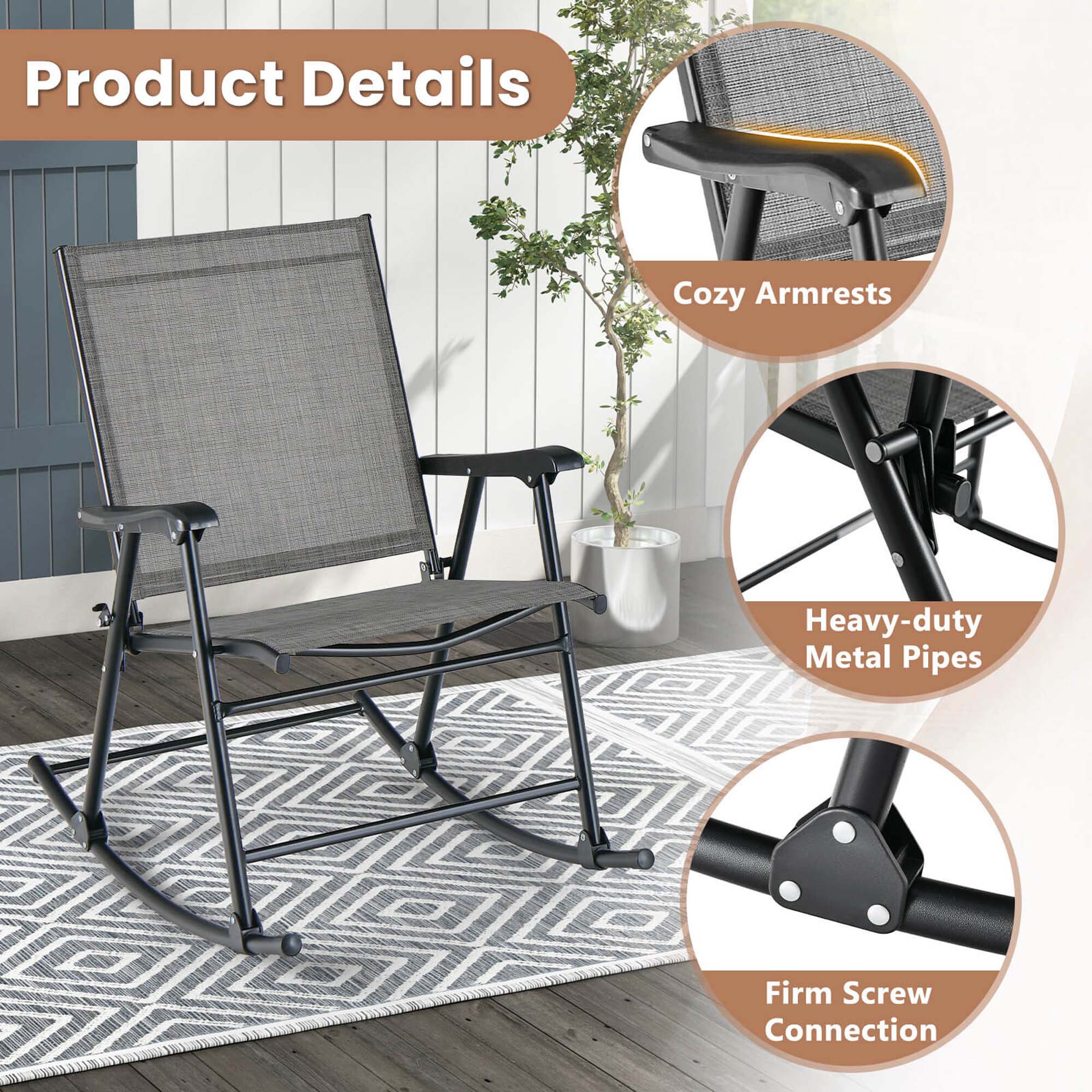 Costway HCST05406 Patio-Chairs - View #3