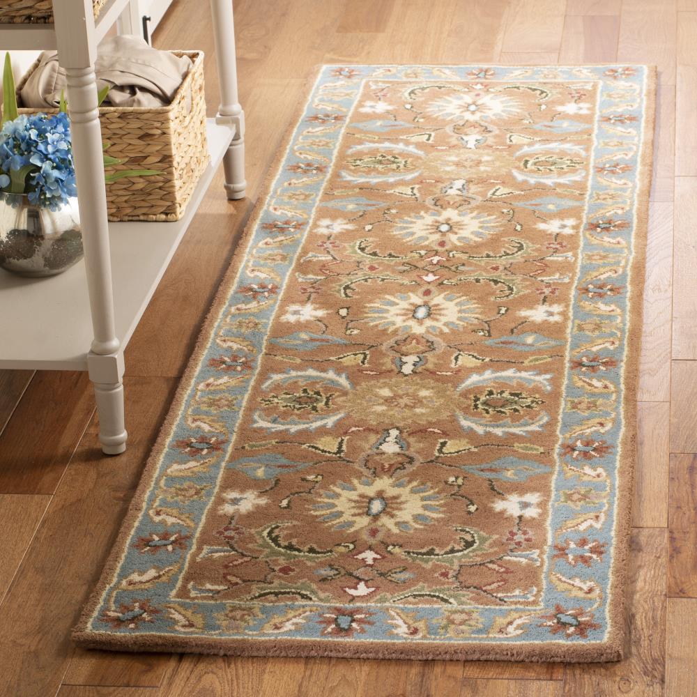 Safavieh Heritage Patnam 2 x 16 Brown/Blue Indoor Floral/Botanical Oriental Handcrafted Runner