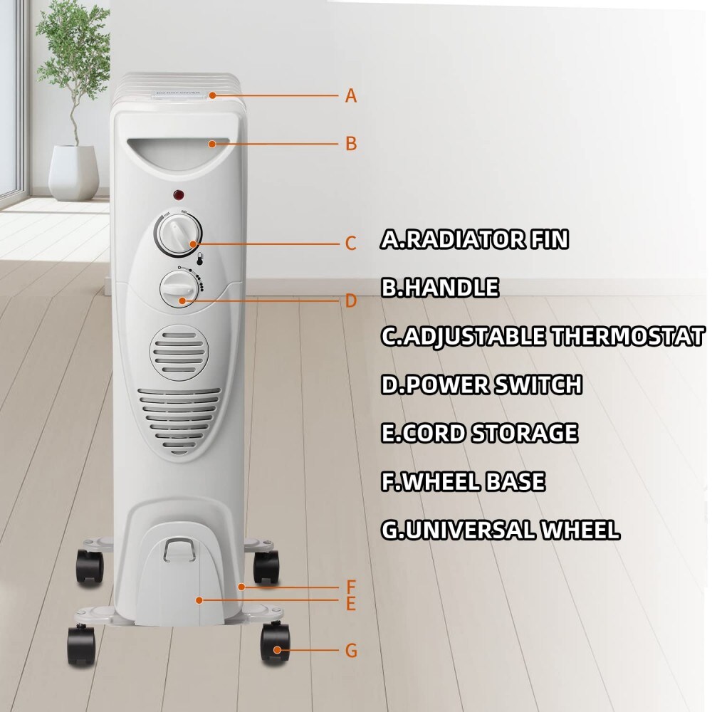 R.W.FLAME 3615-GREY Portable-Electric-Heat - View #3