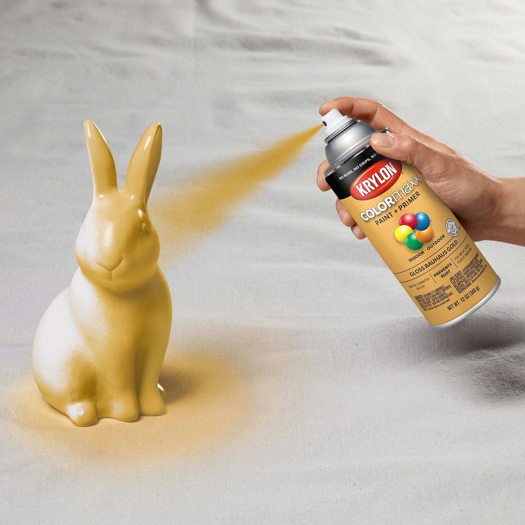 Krylon COLORmaxx Gloss Bauhaus Gold Spray Paint and Primer In One