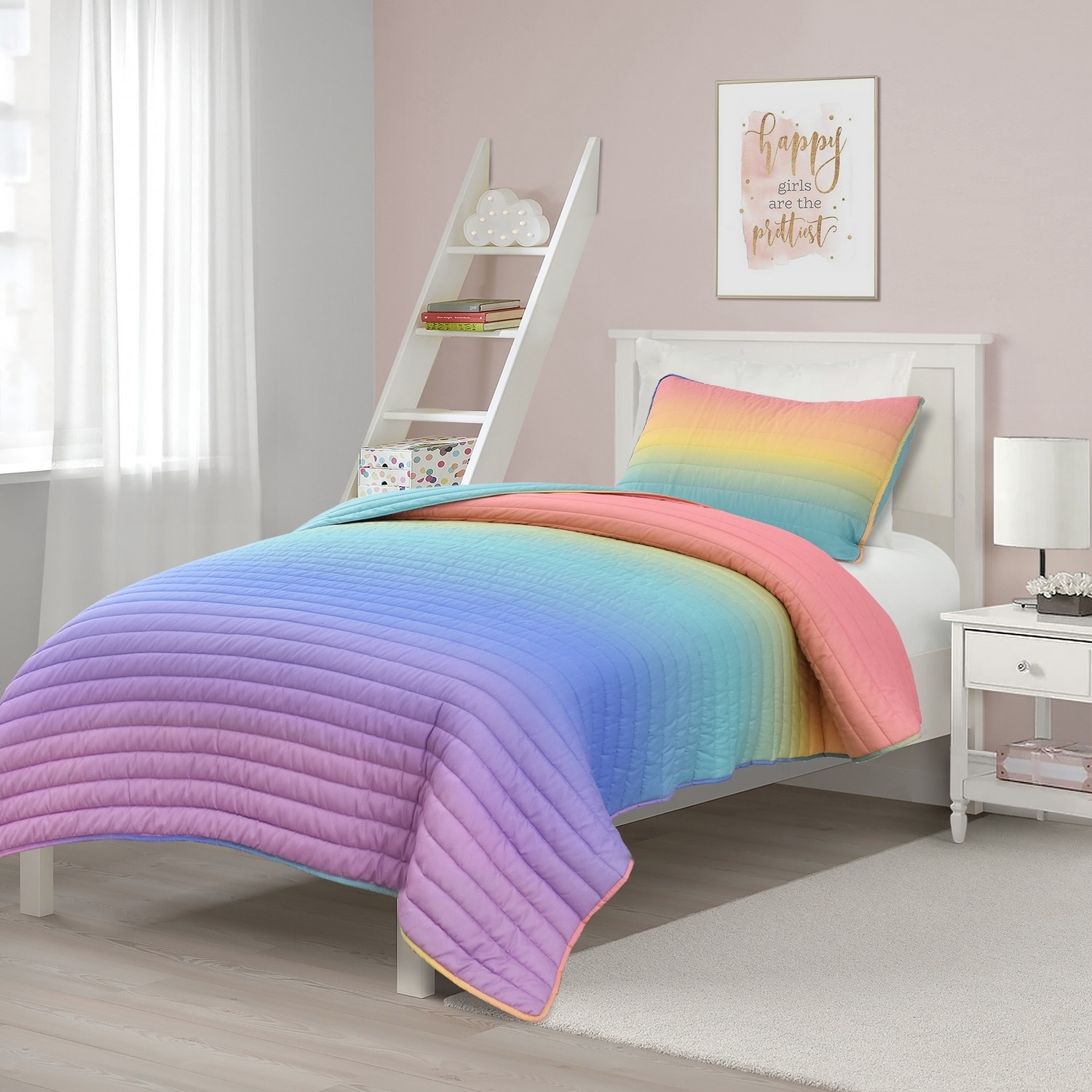Lush Decor 16T007653 Rainbow Ombre Twin Quilt