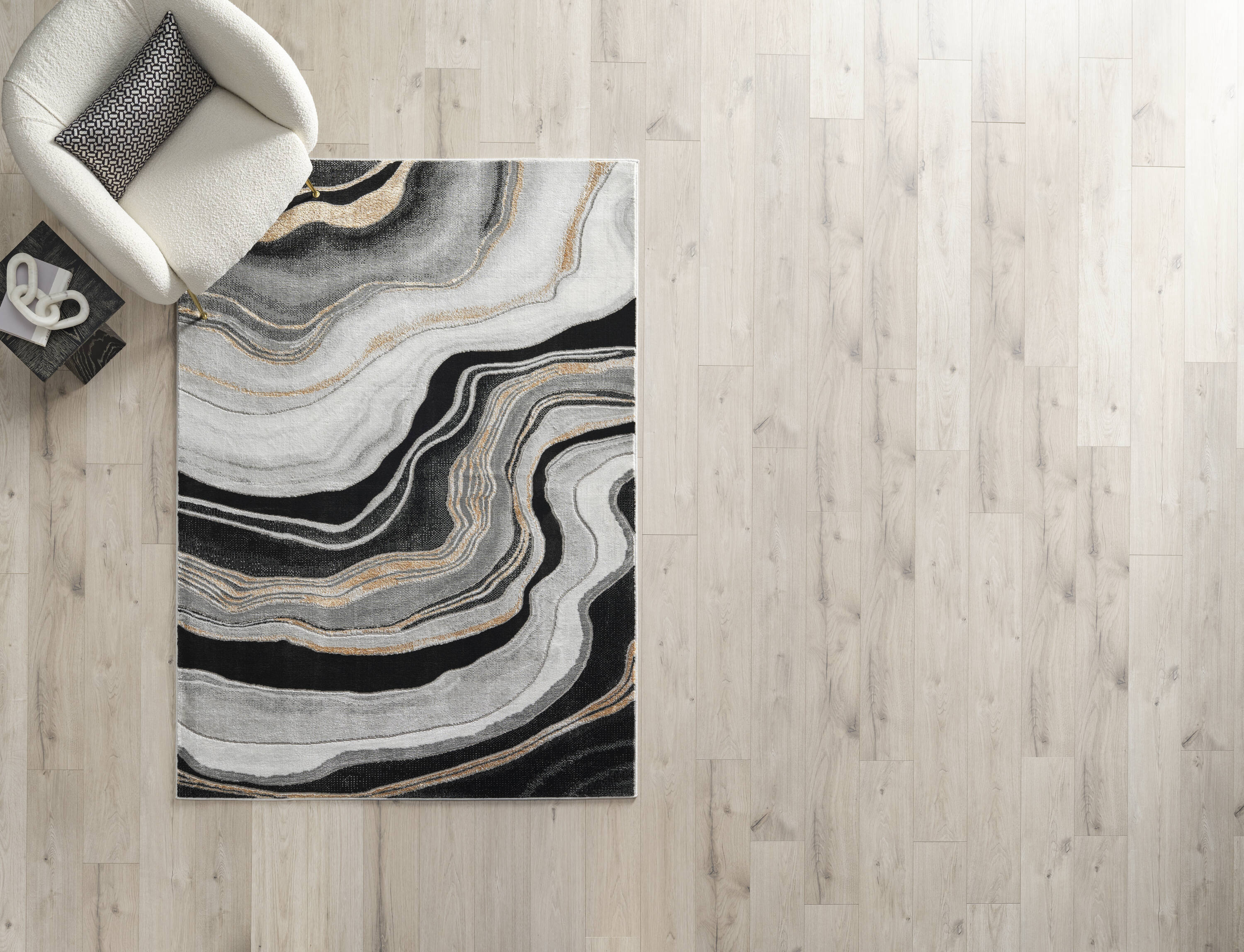 Origin 21 671200 Endless Space 4 x 6 (ft) Loomed Polyester/Polypropylene Onyx Rectangular Indoor Geode Area rug