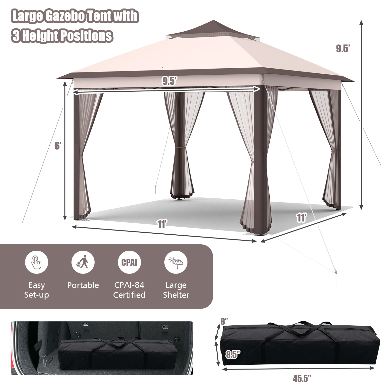Clihome DP-93CH107W Wood-Resin-Gazebos - View #5