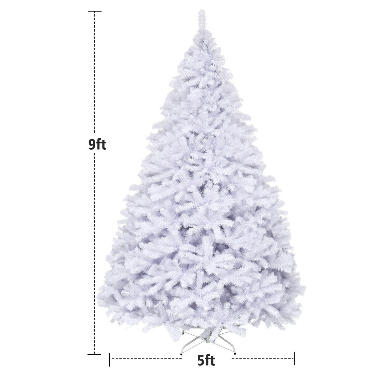 WELLFOR 9-ft White Artificial Christmas Tree in the Artificial ...