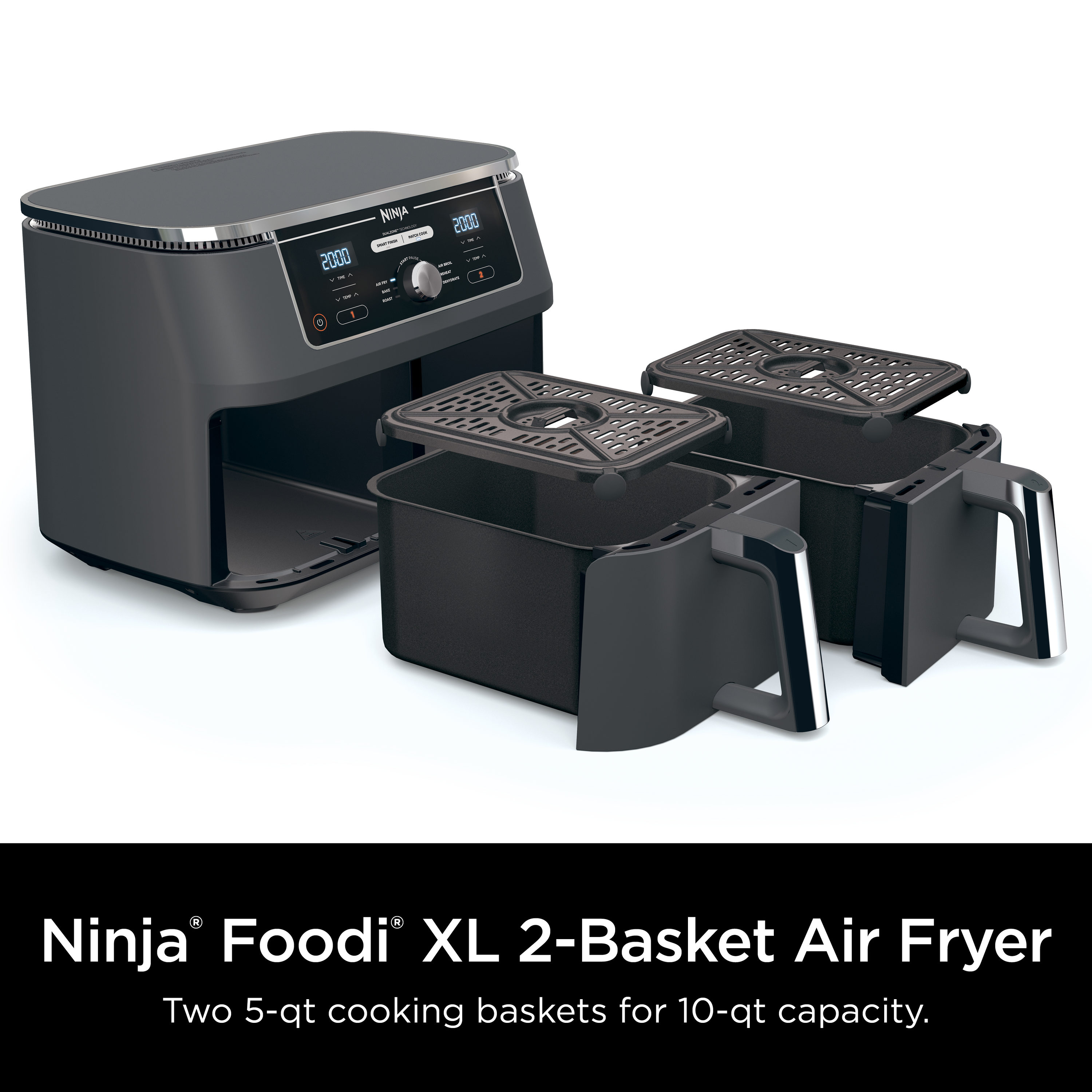 Foodi 8 qt Black Dual Basket Air Fryer by Ninja at Fleet Farm