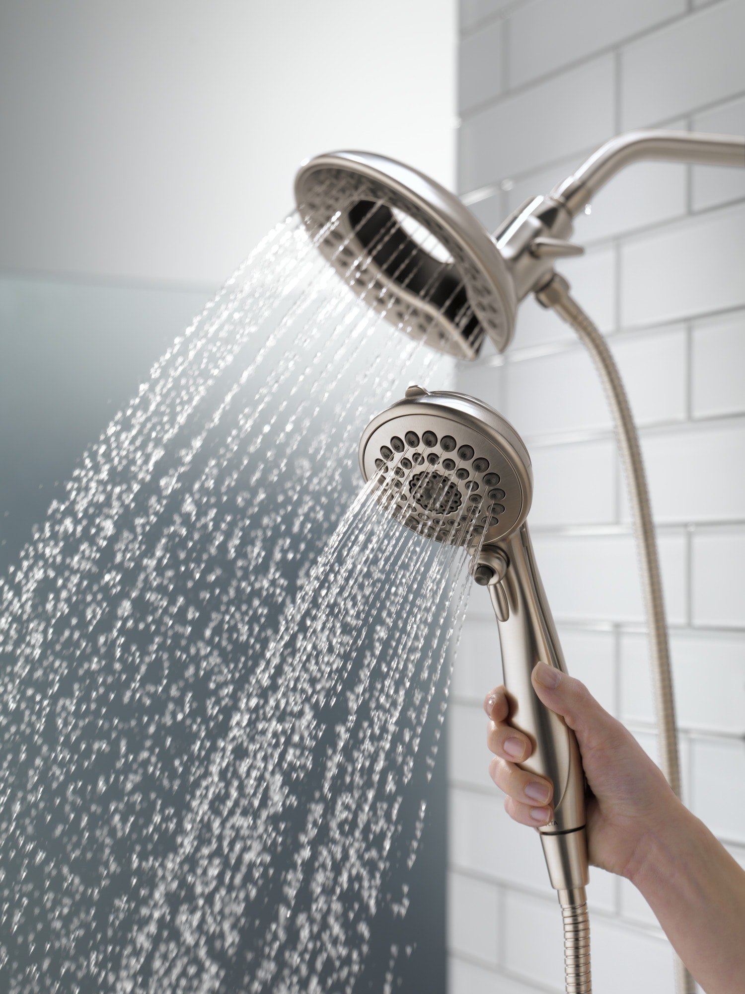 Delta Universal Showering Components Stainless 5-Spray Dual Shower Head ...