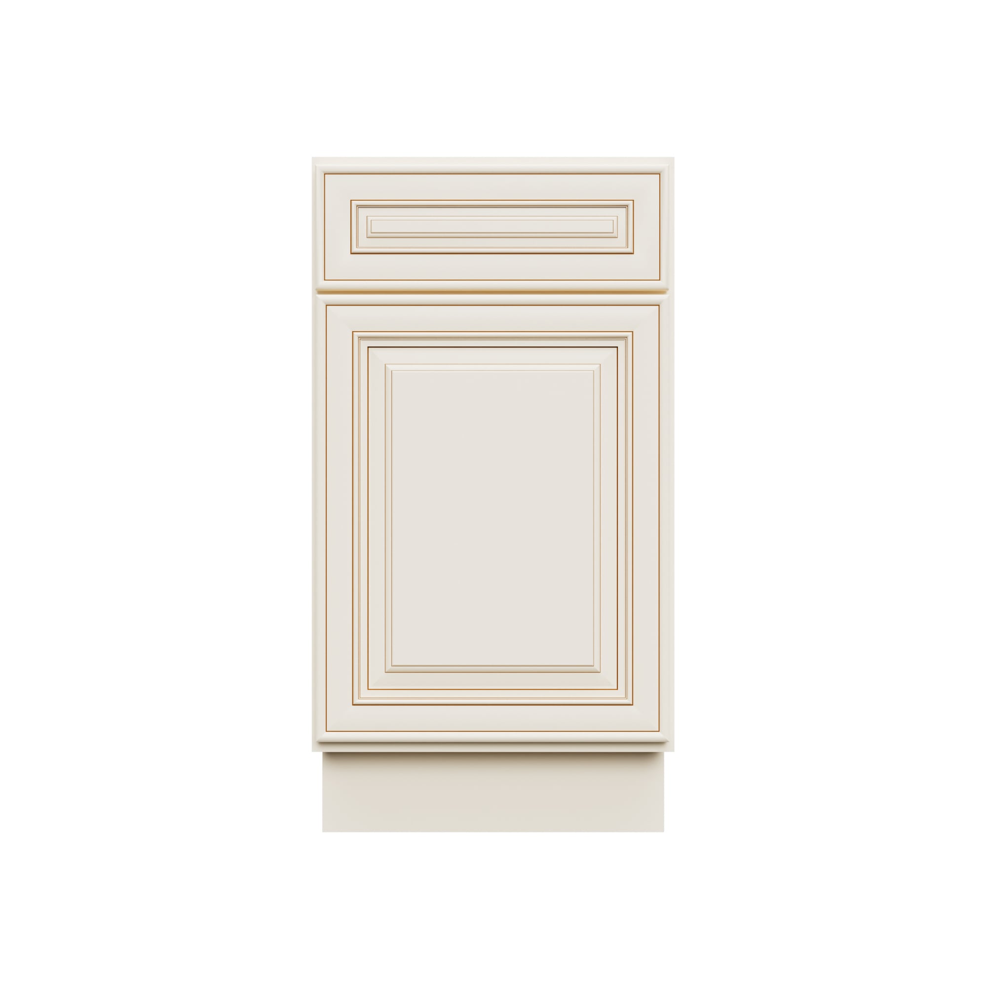 HomLux 18-in W x 34.5-in H x 24-in D Cameo White Painted Base Ready to Assemble (RTA) Plywood Cabinet Raised Panel Square