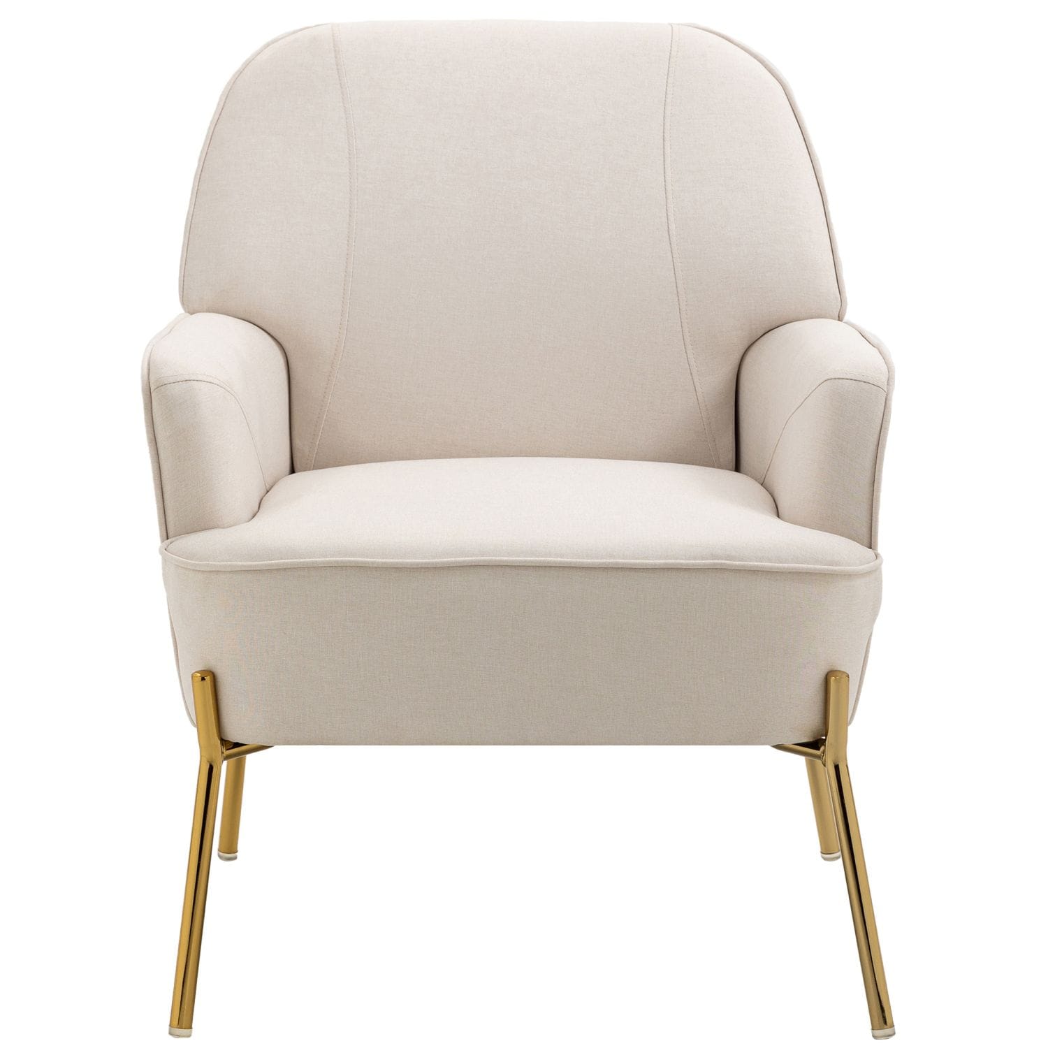 JASMODER Modern Beige Linen Accent Chair in the Chairs department at ...