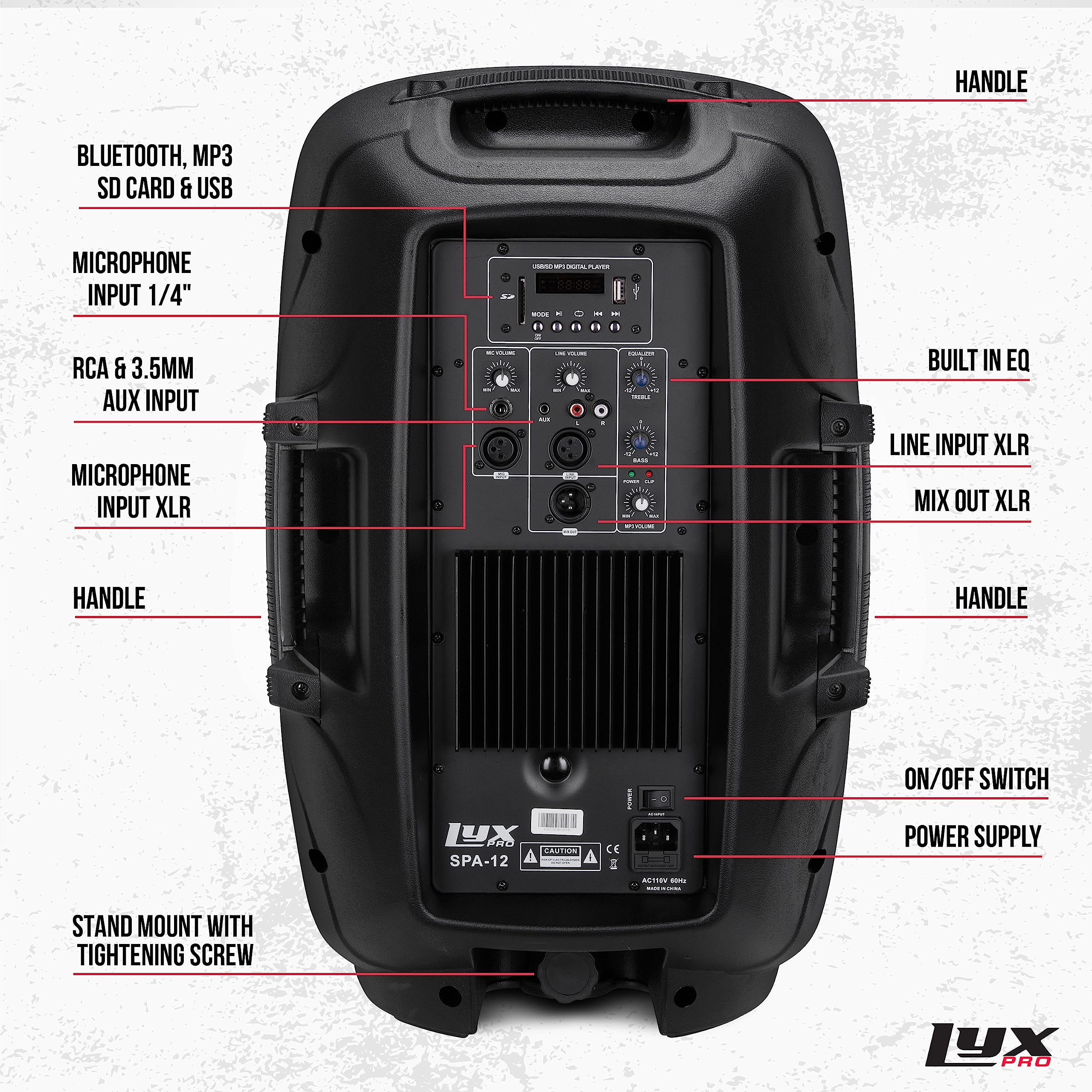 LyxPro LYXSPA12 Portable-Speakers - View #2