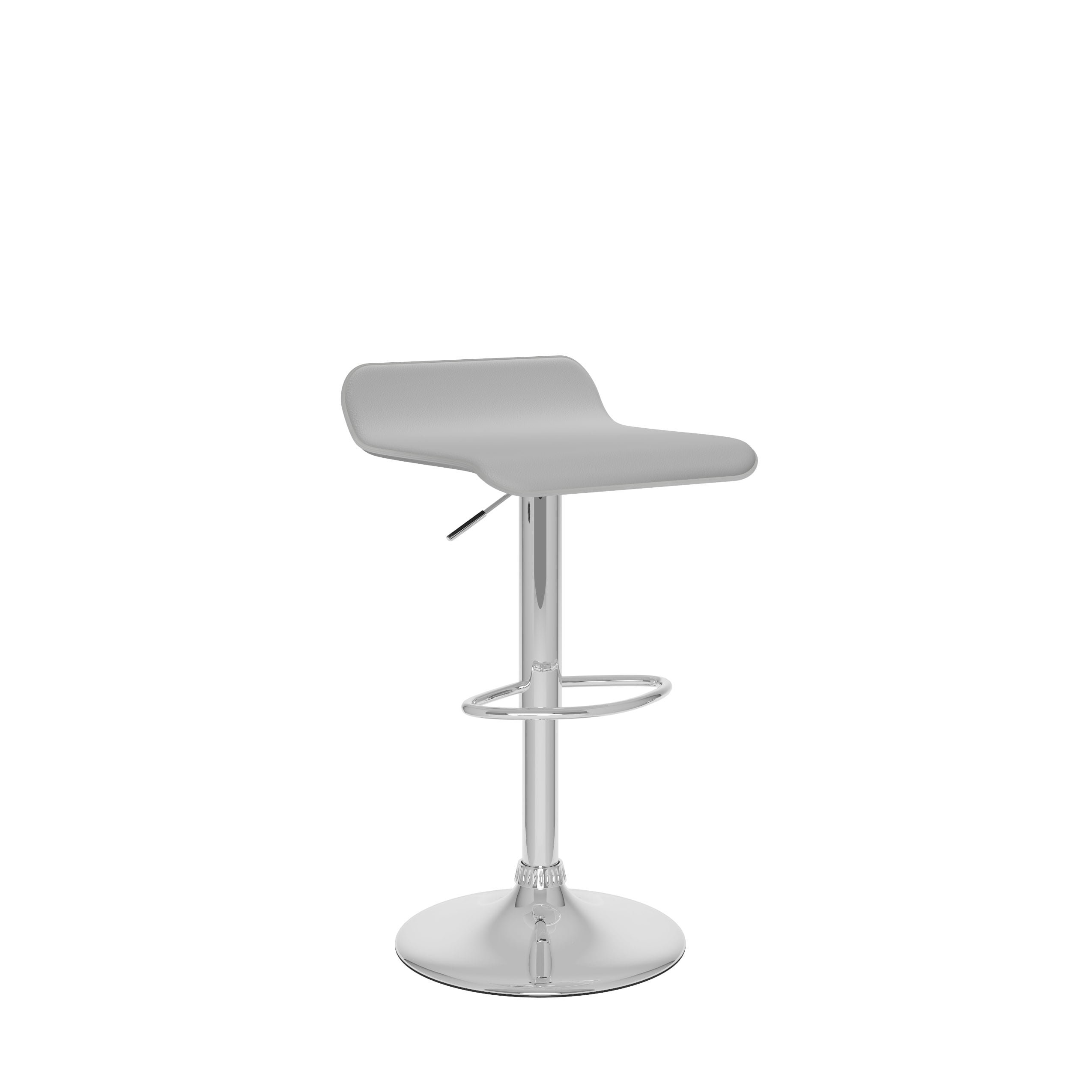 Theo White 23-in H Adjustable height Upholstered Swivel Metal Bar Stool Back | - CorLiving DPV-218-B