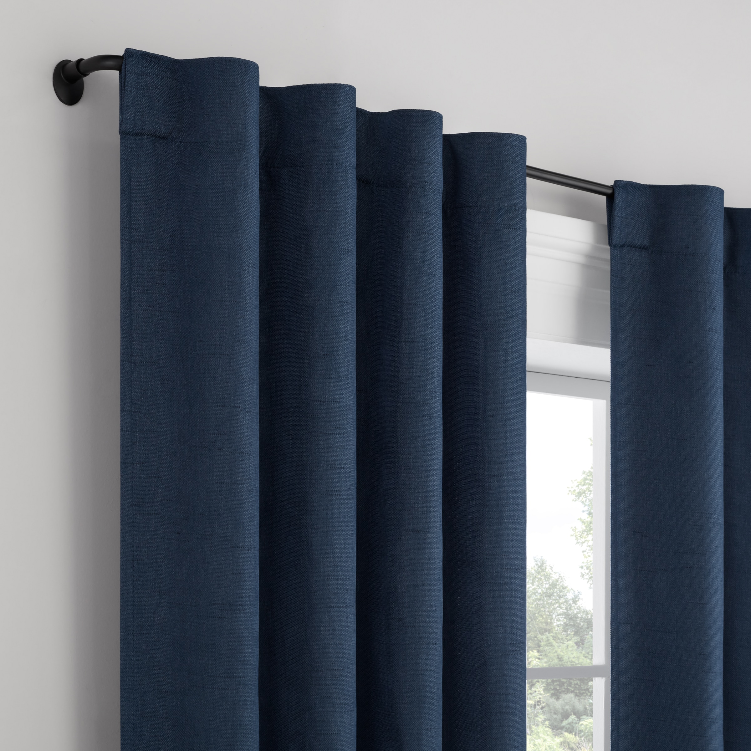 Eclipse 63-in Navy Blackout Back Tab Single Curtain Panel 28628204397 ...