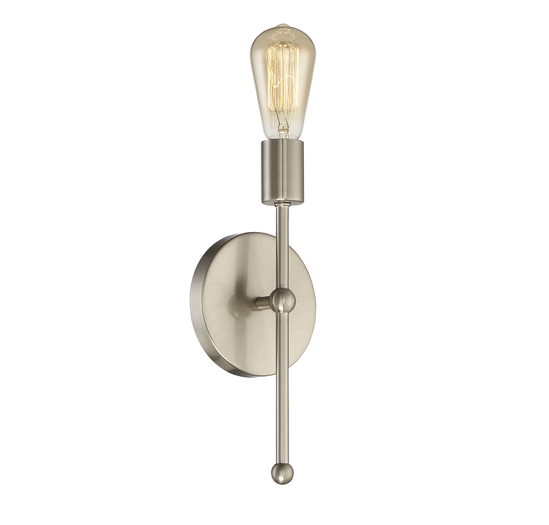 Meridian Lite Trends M90005-SN Meridian 5.13-in W 1 -Light Satin Nickel Industrial Wall Sconce