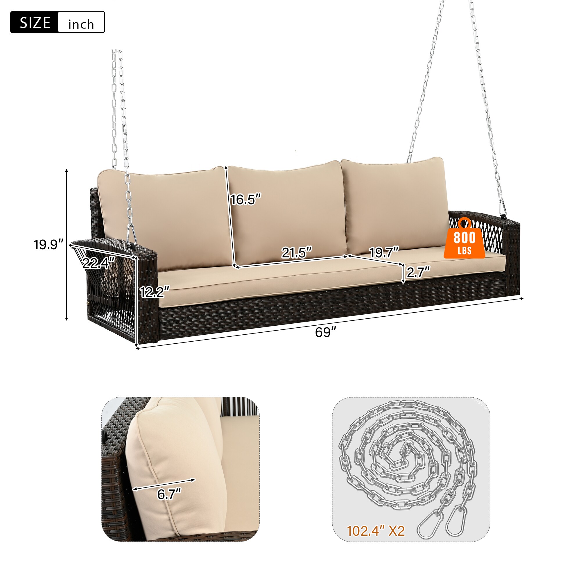 ModernLuxe N704P250643D Swing-Gliders - View #6