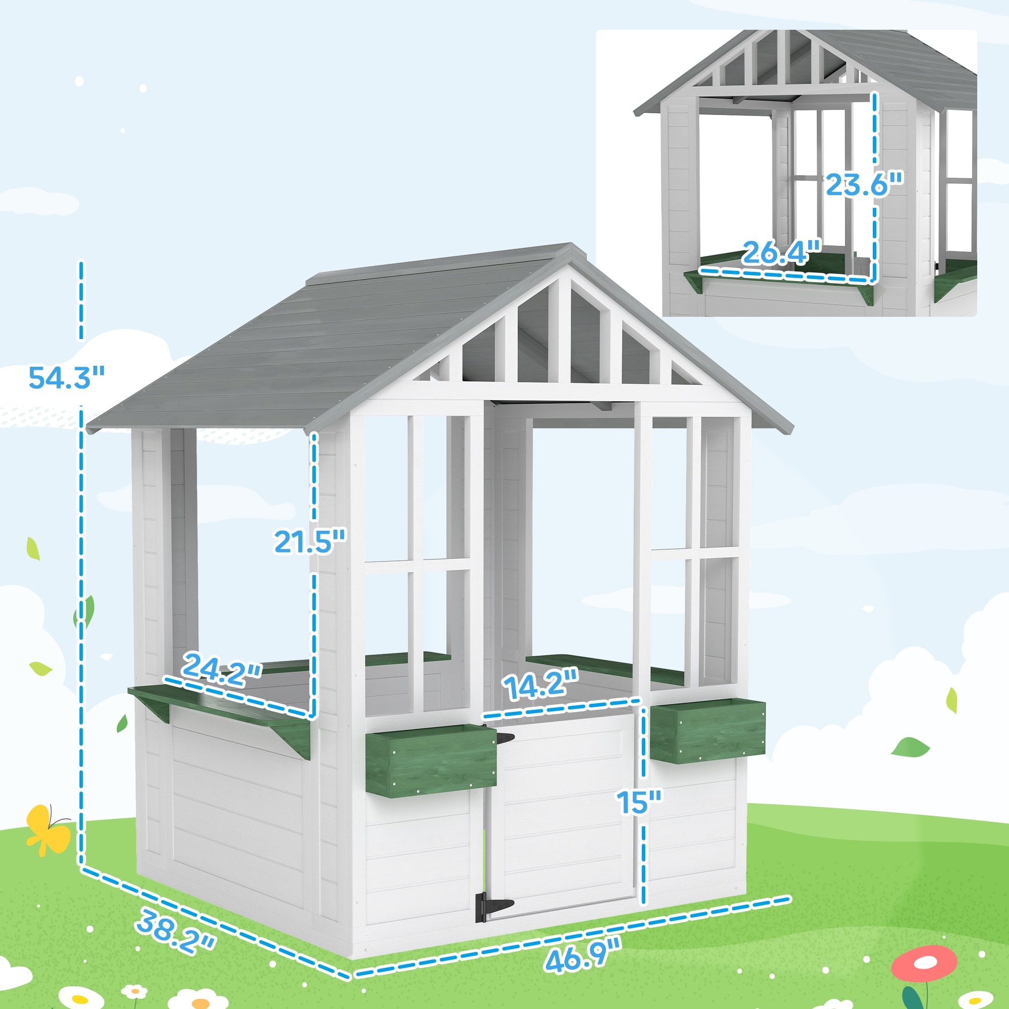 Outsunny 345-021V00WT playhouses - View #3