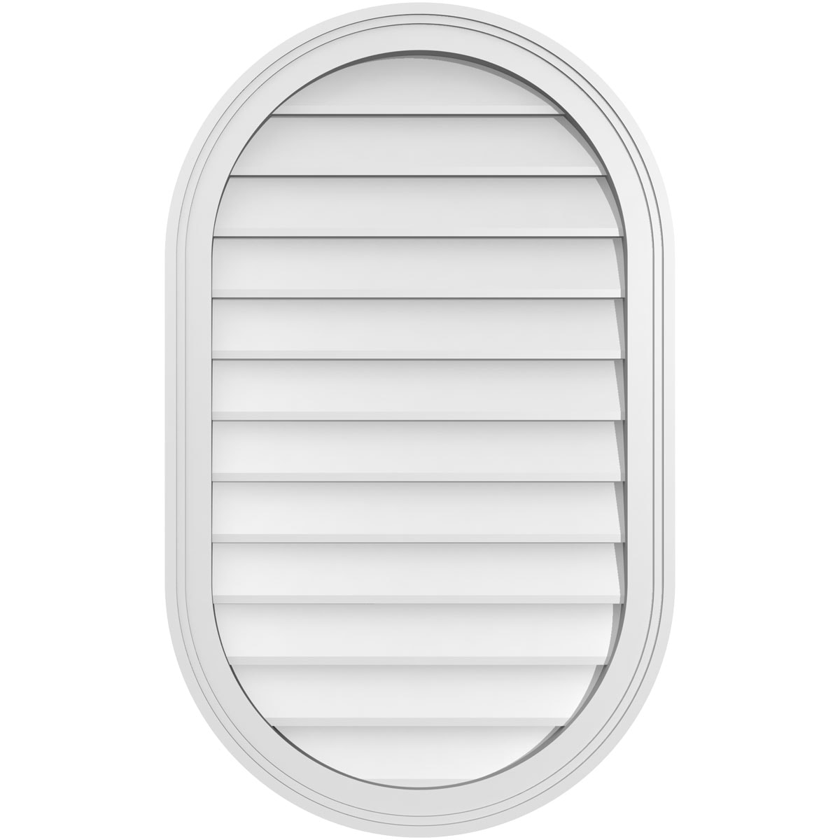 Ekena Millwork GVPVR22X3602SN 22-Inches x 36-Inches Off-white Oval PVC Gable Louver Vent