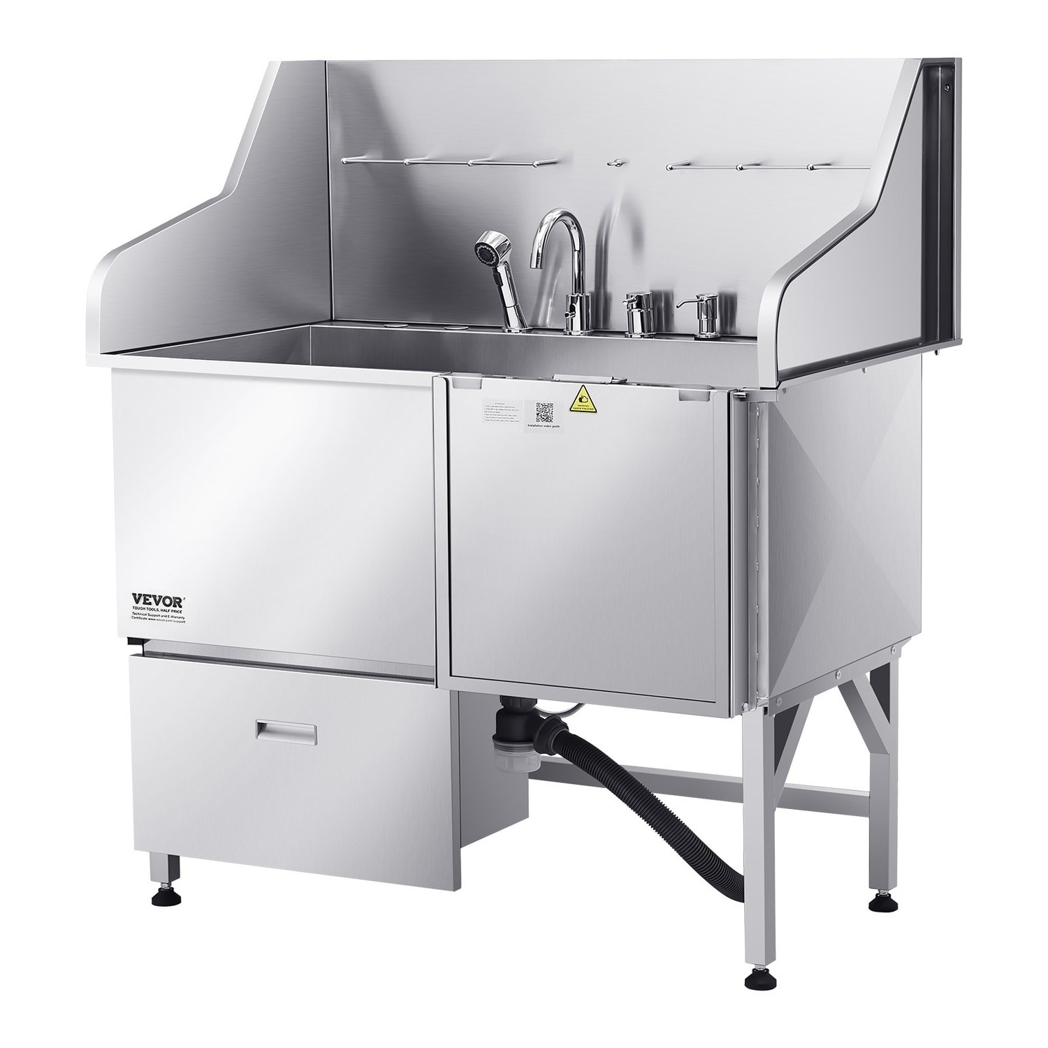 Boyel Living 50 Inch Dog Grooming Tub Stainless Steel Professional Pet Wash Station