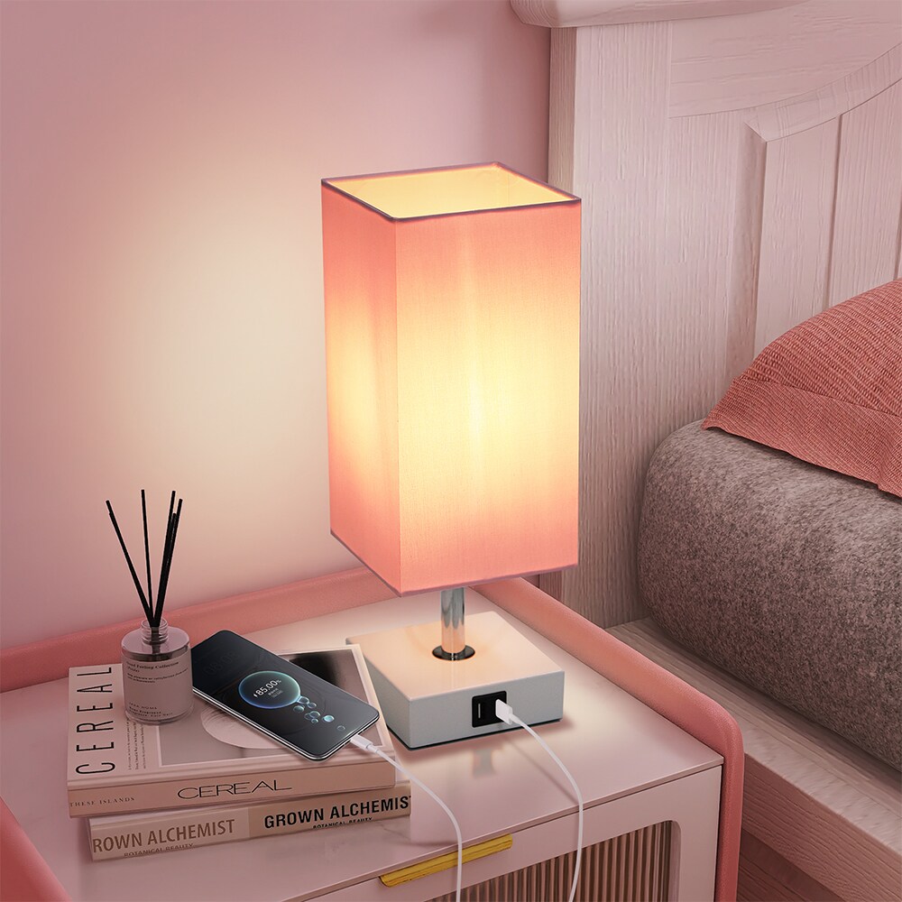 pink light table lamp shade