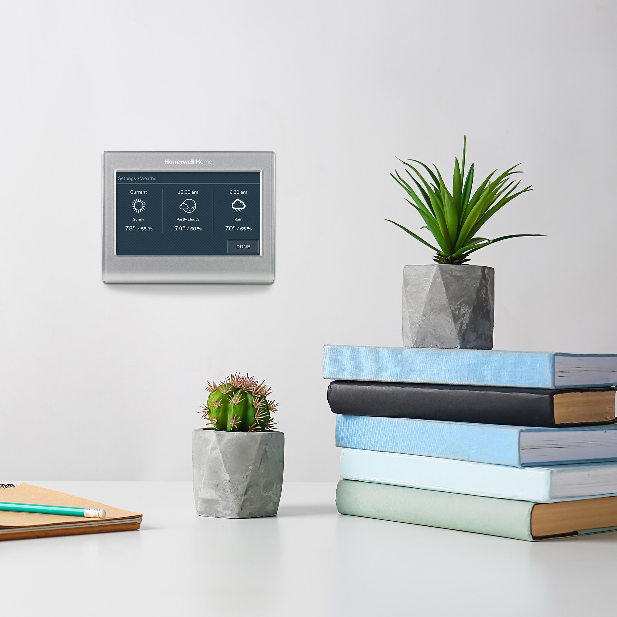 Honeywell Home Silver Thermostat with Wi-Fi Compatibility