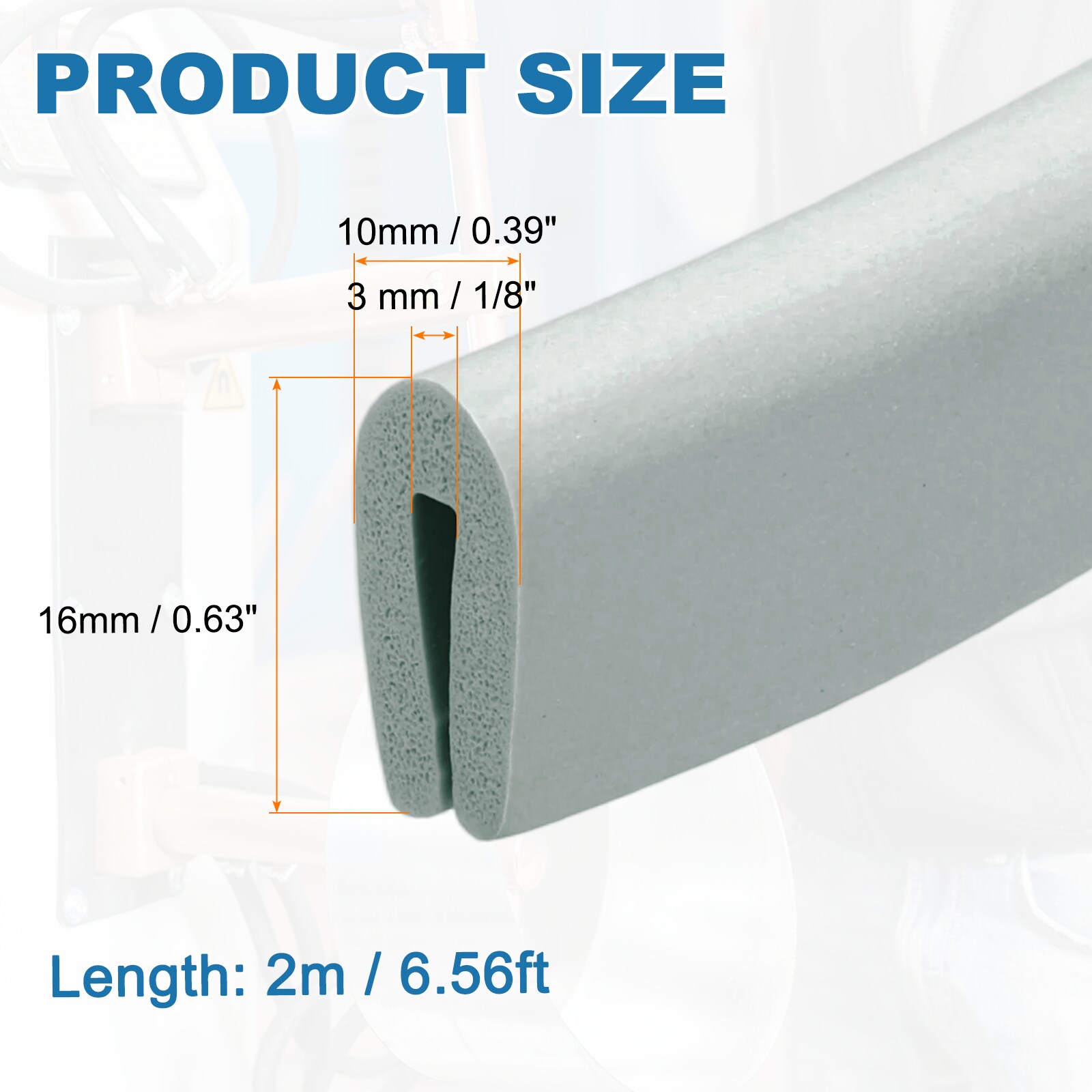 PATIKIL Rubber Edge Trim 1/8 Inch(3mm) x 6.6Ft Length EPDM U