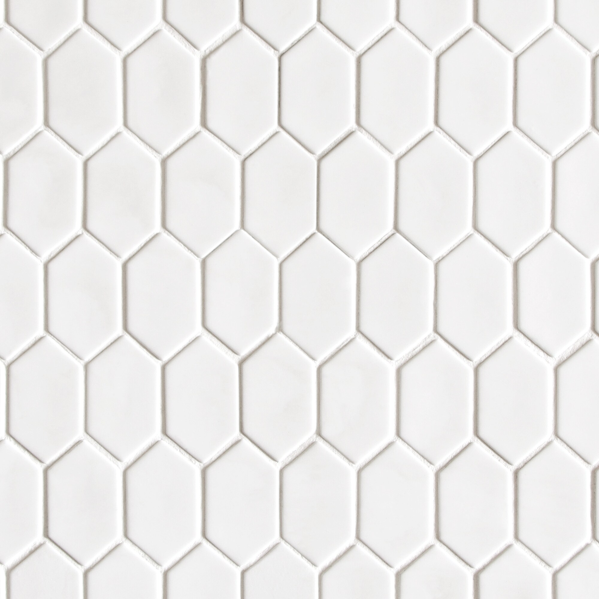 White Hexagonal Matte Glass Mosaic Tile Sheets