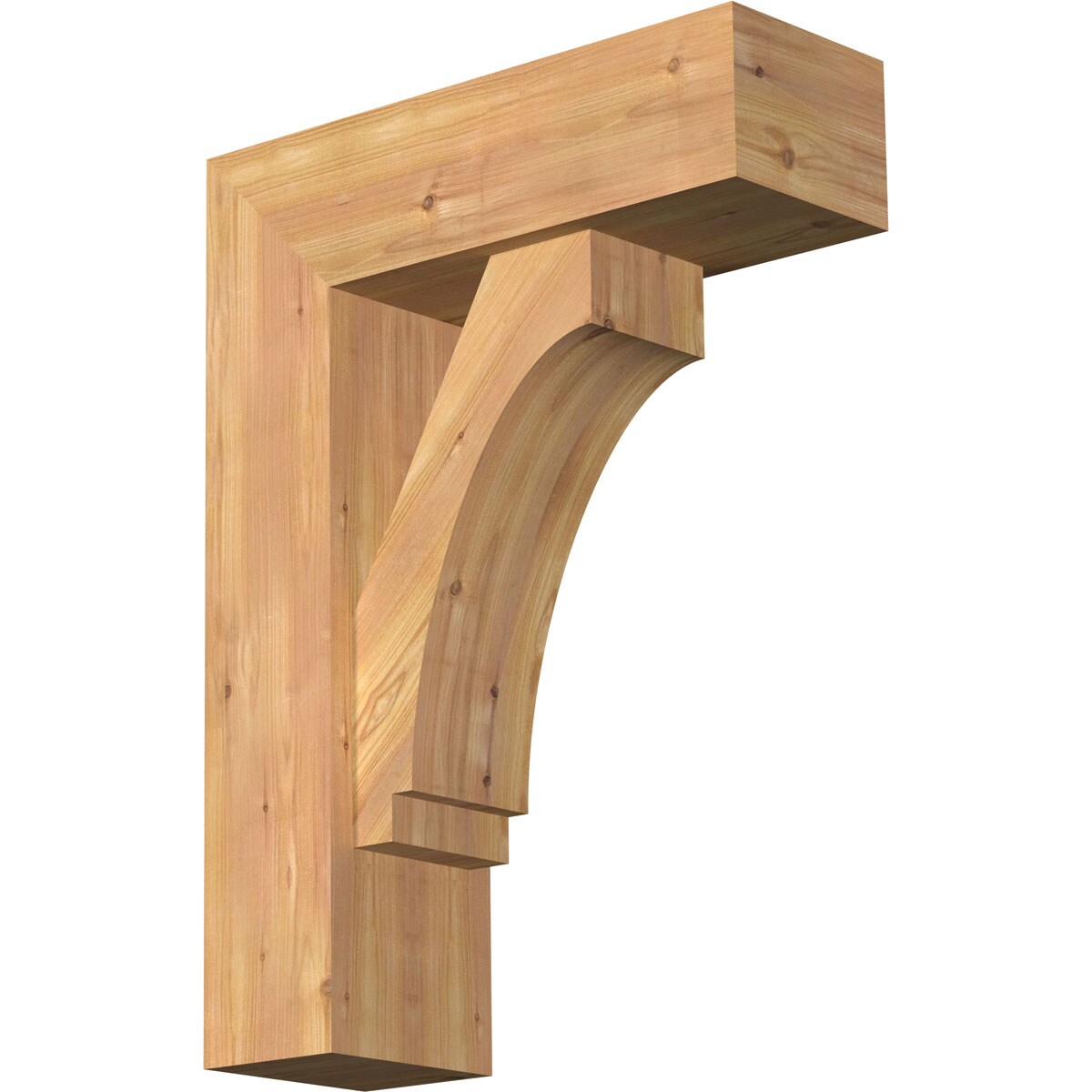 Ekena Millwork 1462772 Imperial Block Smooth Bracket with Offset Brace 7-1/2-in x 22-in x 30-in Western red cedar Brown Wood Standard bracket