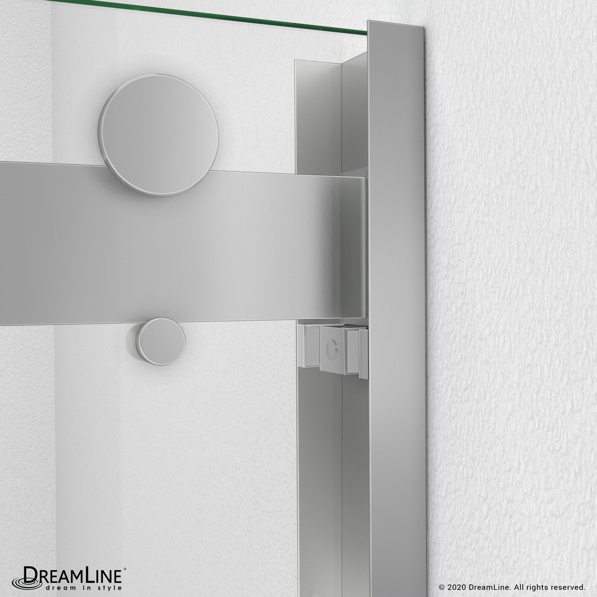 Essence-H 60" x 76" Brushed Nickel Semi-Frameless Shower Door