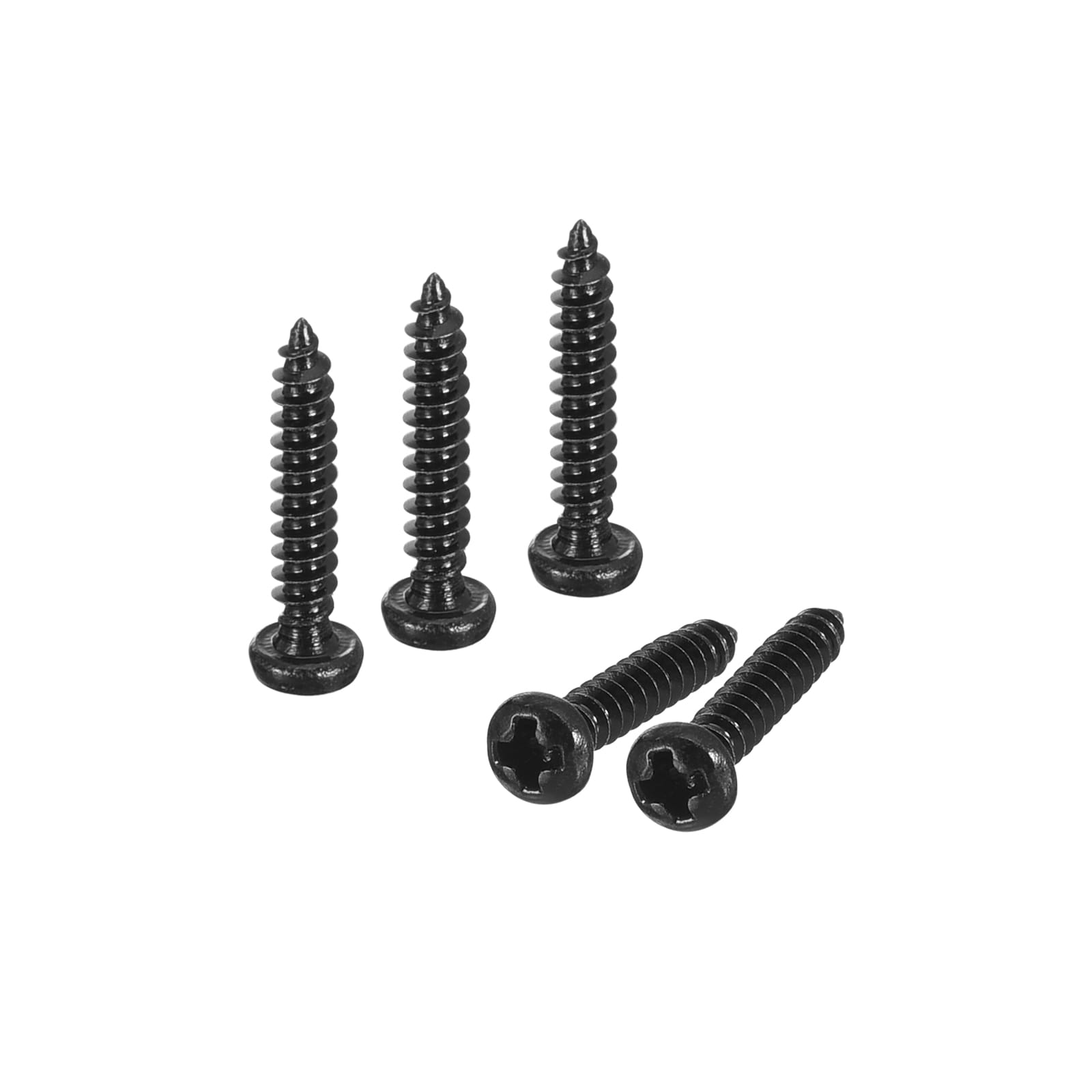 Unique Bargains #2 x 1/2inch Phillips Pan Head Self-tapping Screw 100pcs - 304 Stainless Steel Round Head Wood Screw Full Thread (Black) #S26032400UX5308