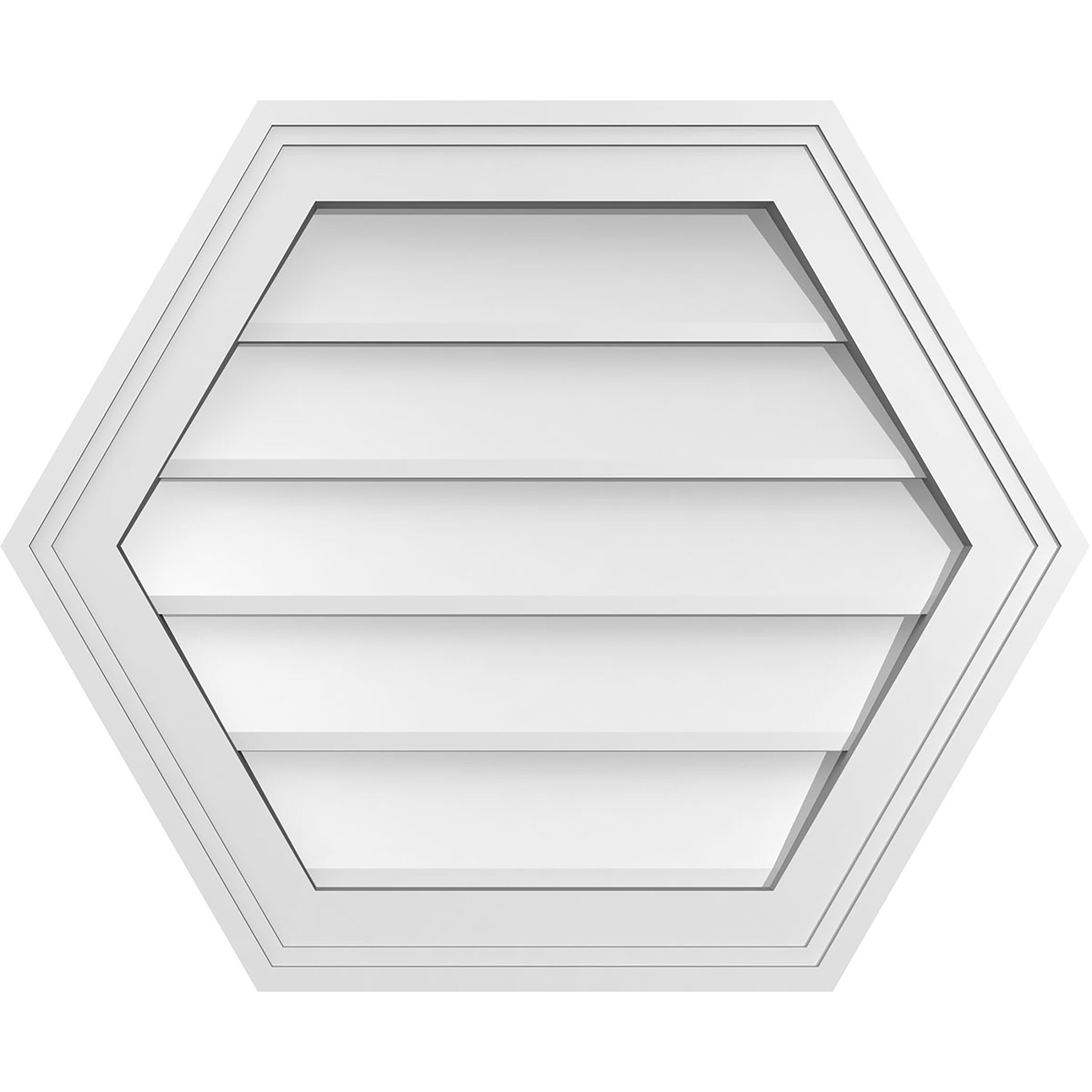 Ekena Millwork GVPHP22X1802SN 22-Inches x 18-Inches Off-white Peaked PVC Gable Louver Vent