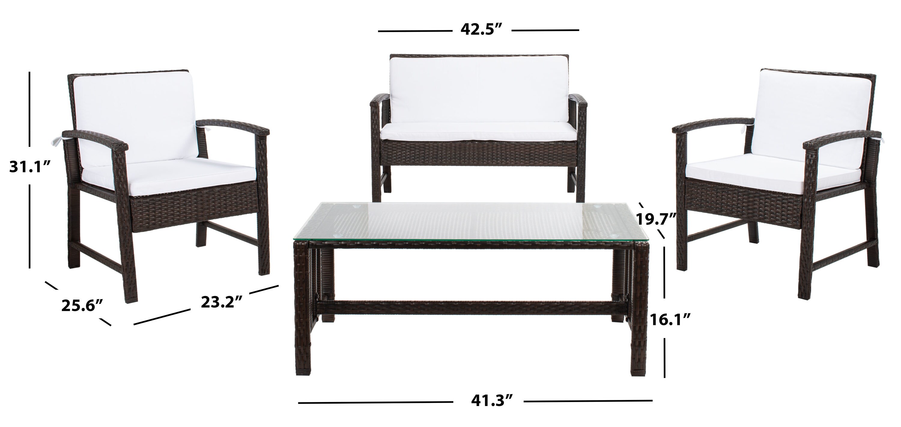 Safavieh PAT7711C Patio-Conversation-Sets - View #5