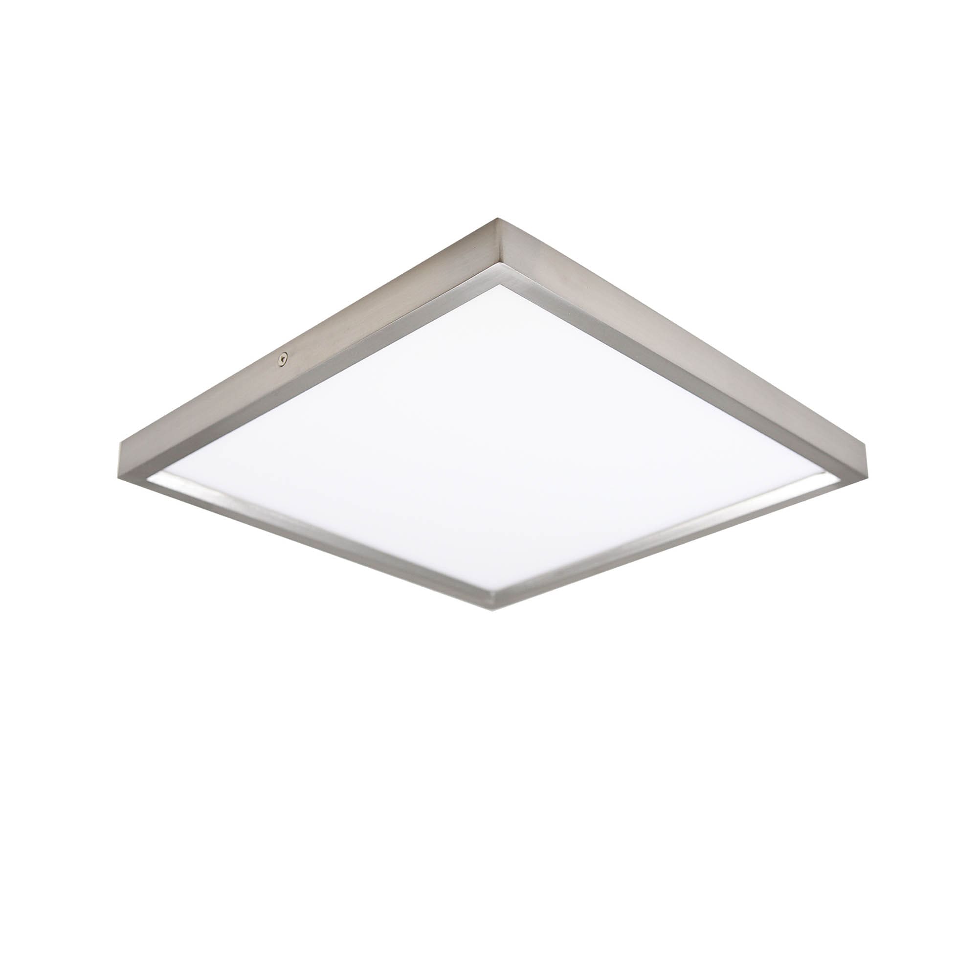 MingBright 13'' Square Brushed Nickel LED Flush Mount Light
