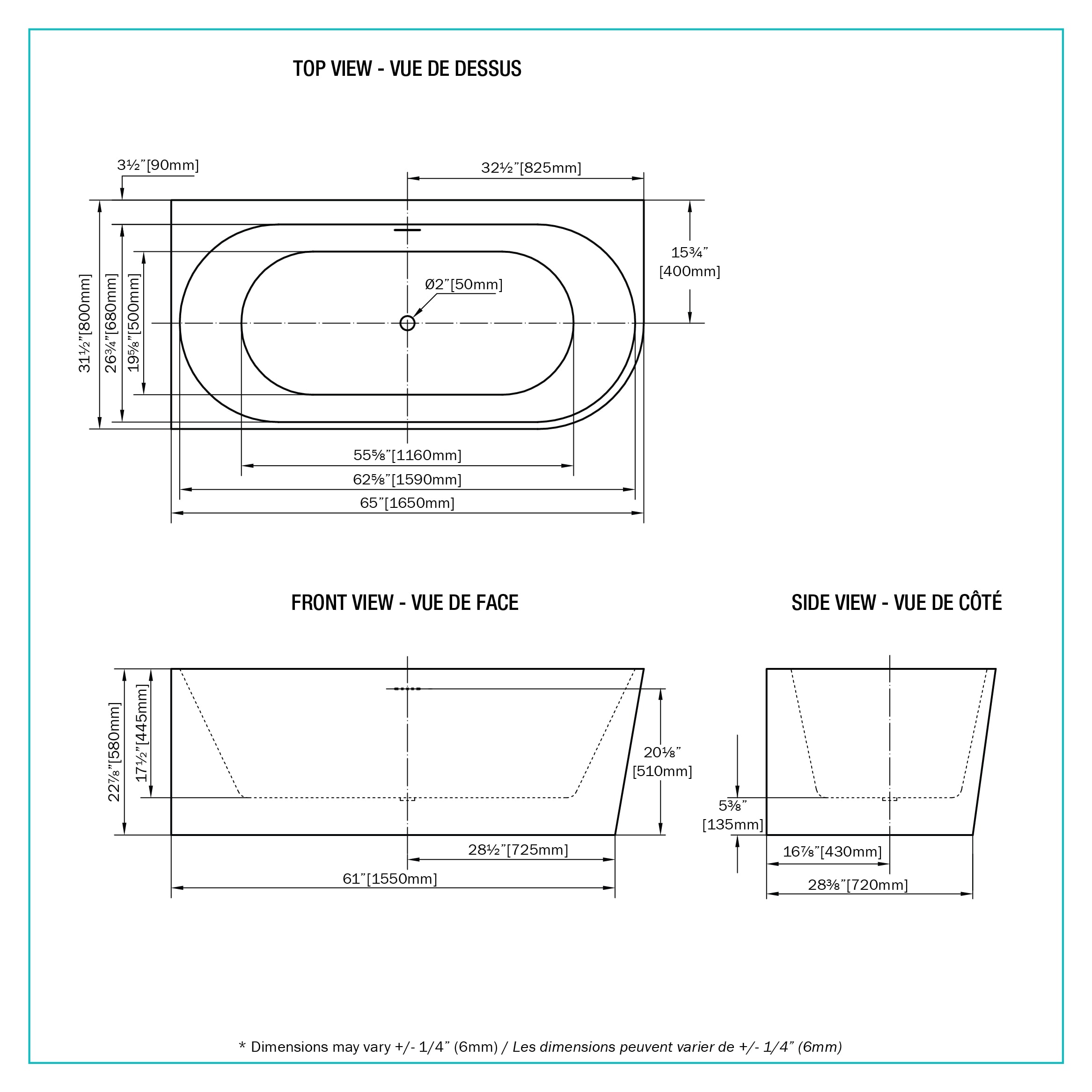 59'' White Acrylic Corner Freestanding Soaking Bathtub