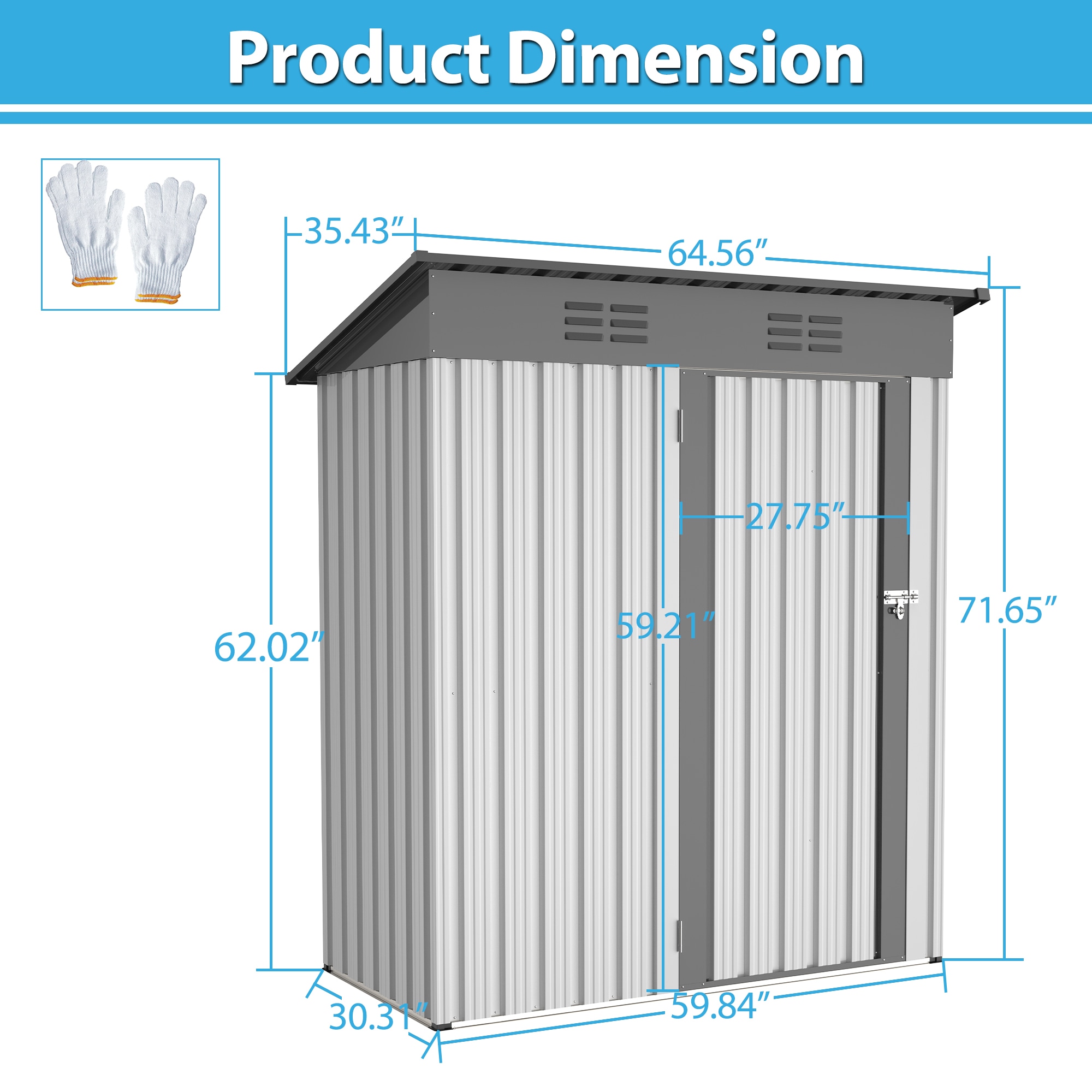 Xspracer ML-TH294W Metal-Storage-Buildings-Sheds - View #2