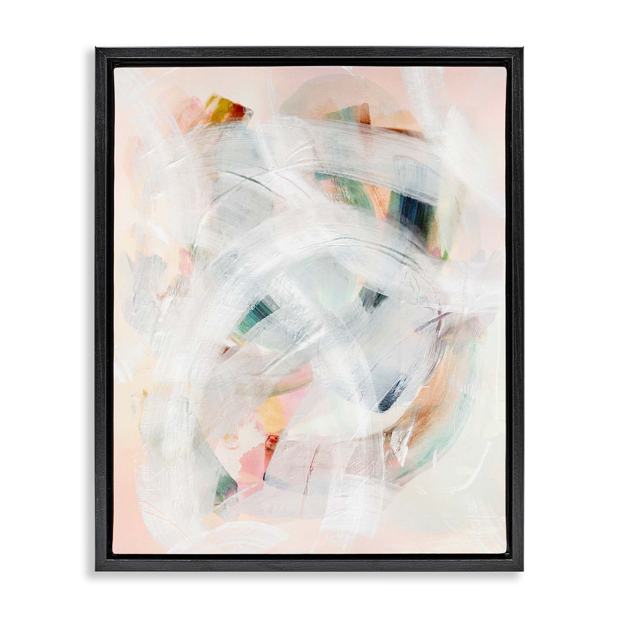 Stupell Industries BU-164-FFB-16X20 Soft Abstraction with Curved Lines Floating Frame design by Gemma Bardot