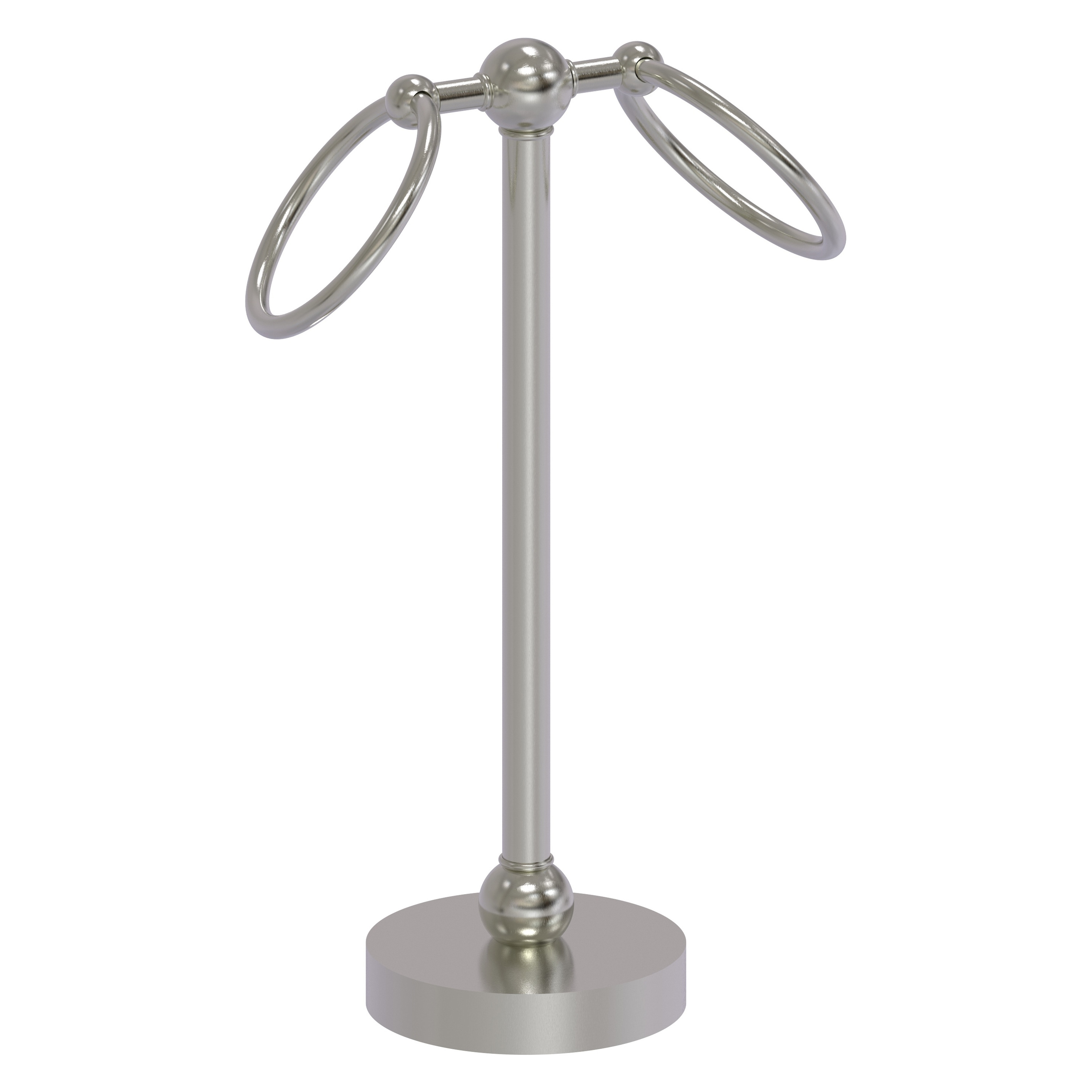 Allied Brass GL-53-SN Satin Nickel Freestanding countertop Double Towel Ring