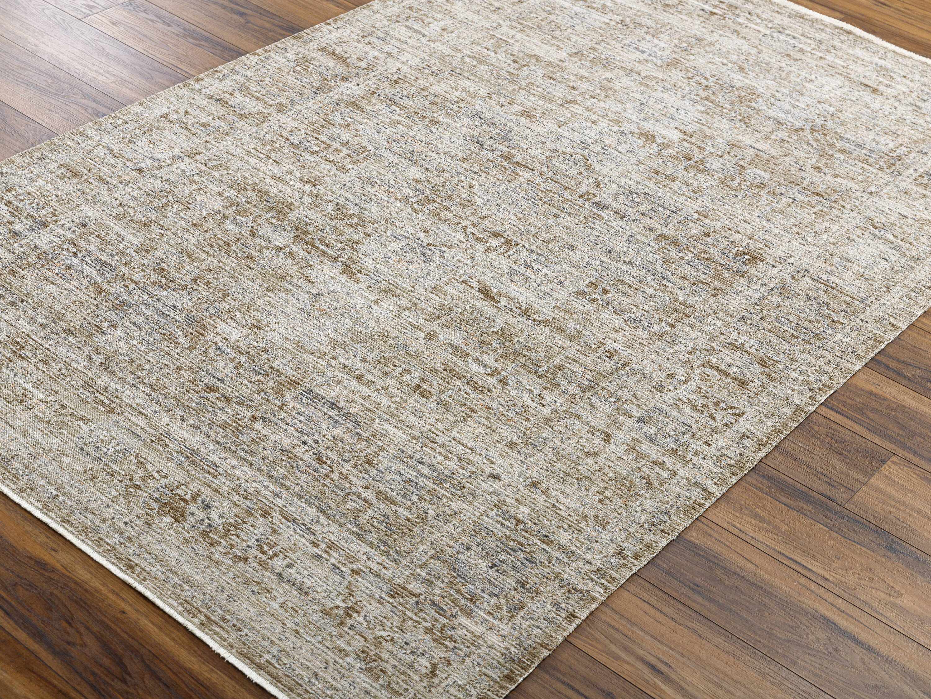 Margaret Taupe and Brown Polyester Medallion Rectangular Area Rug
